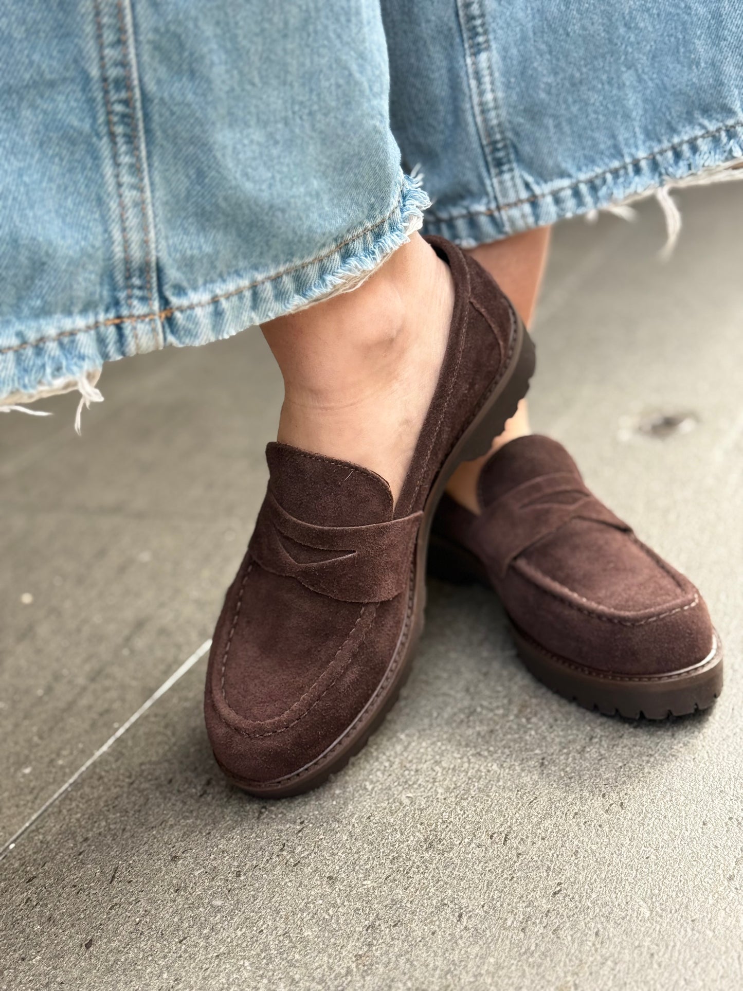 Ovyè Mocassino in camoscio moro