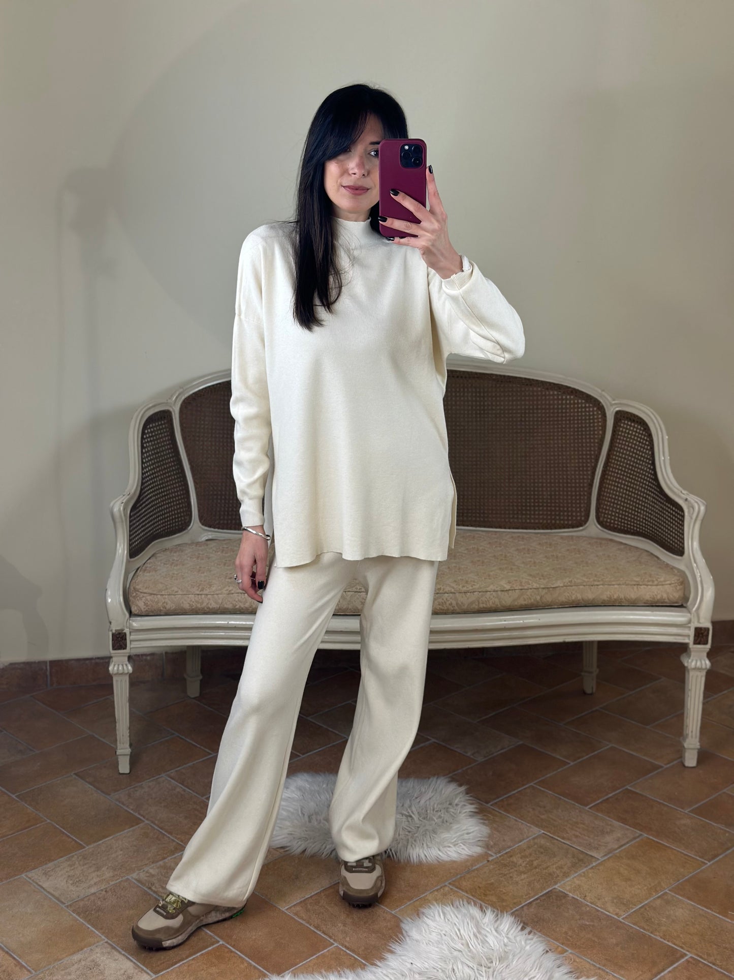 Set in maglia PANNA (maglia+pantalone)