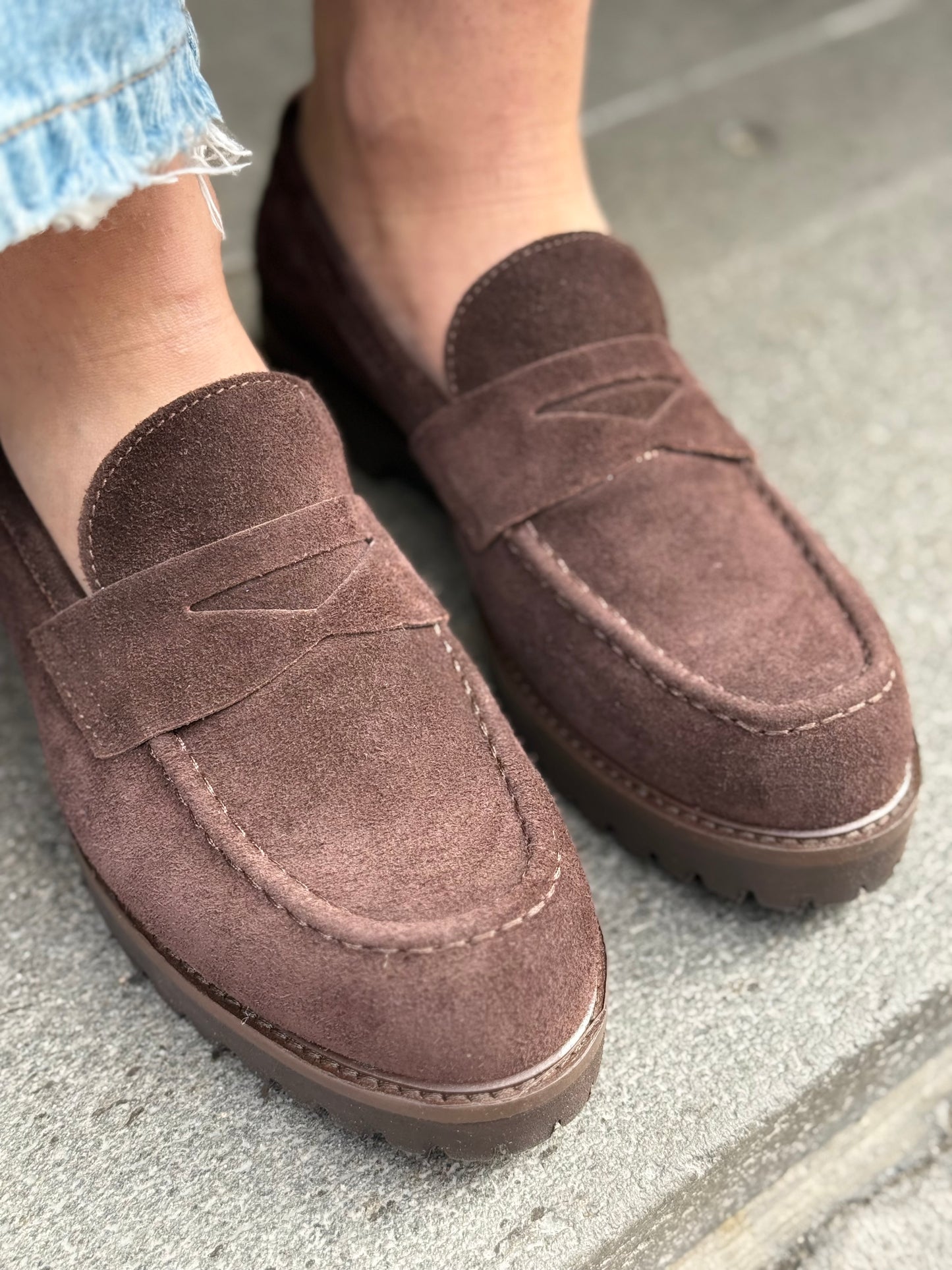 Ovyè Mocassino in camoscio moro