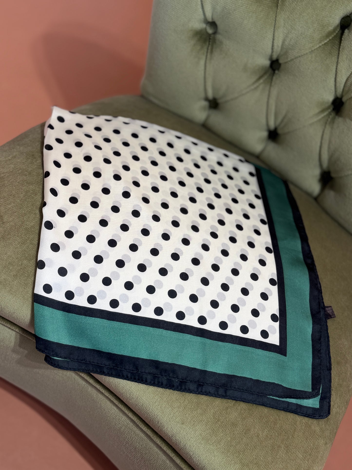 Foulard stampa pois BIANCO/VERDE