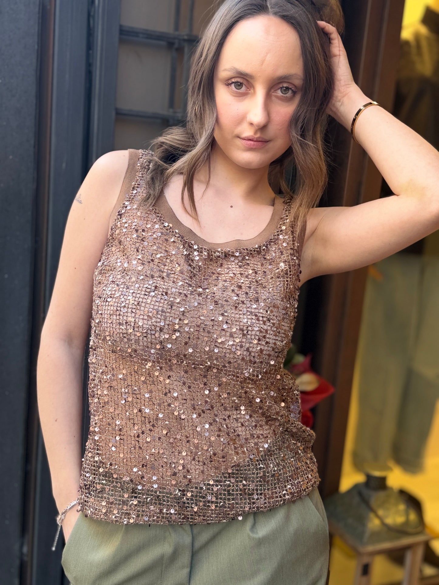 BohemianVì Boho Net Top Brown