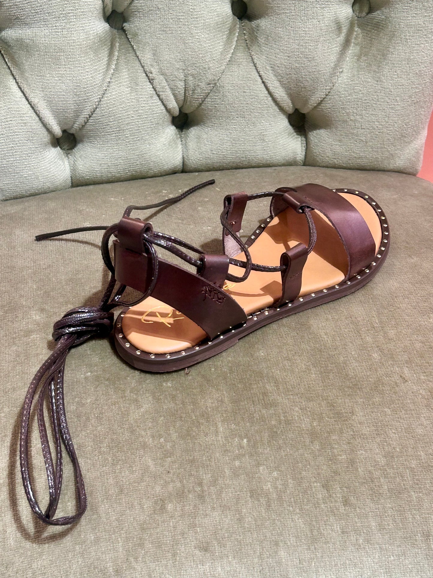 Ranyé sandalo flat CIOCCOLATO