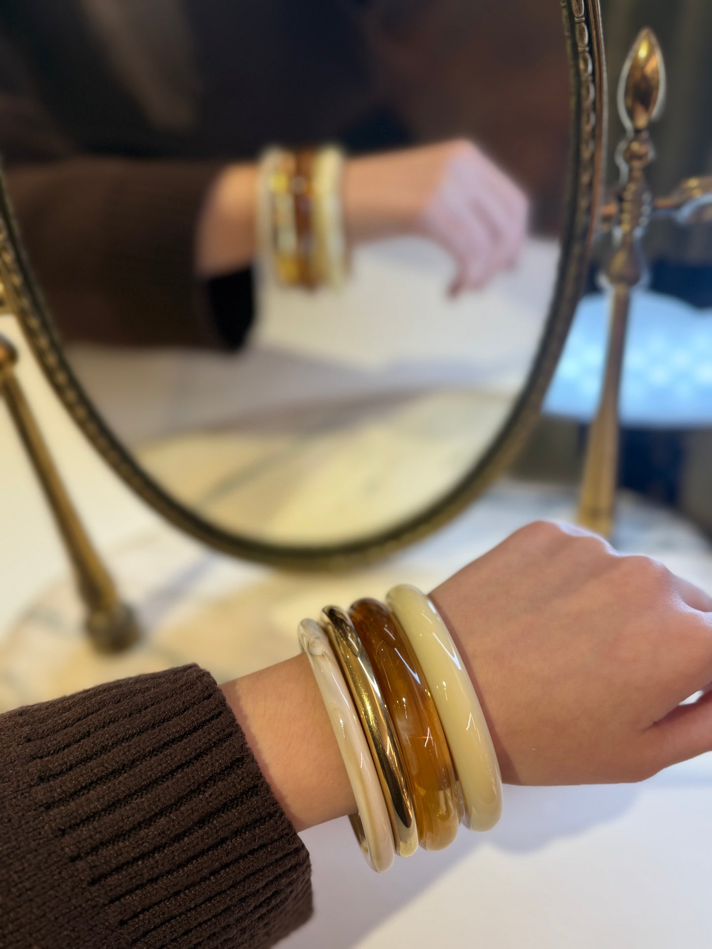 Set Bracciali a cerchio effetto marmo