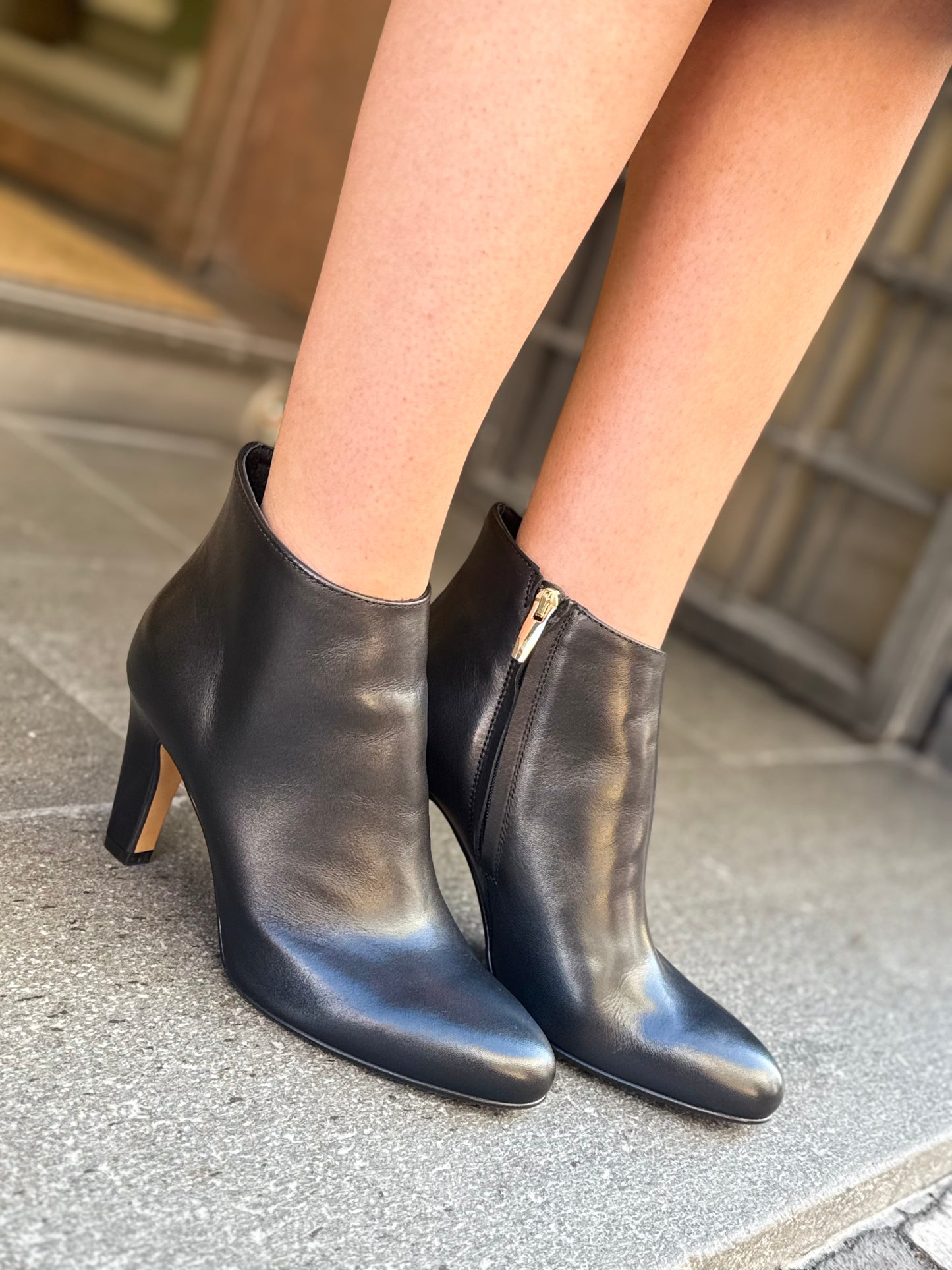 Elisa Lanci Stivaletti scavigliato in pelle NERO