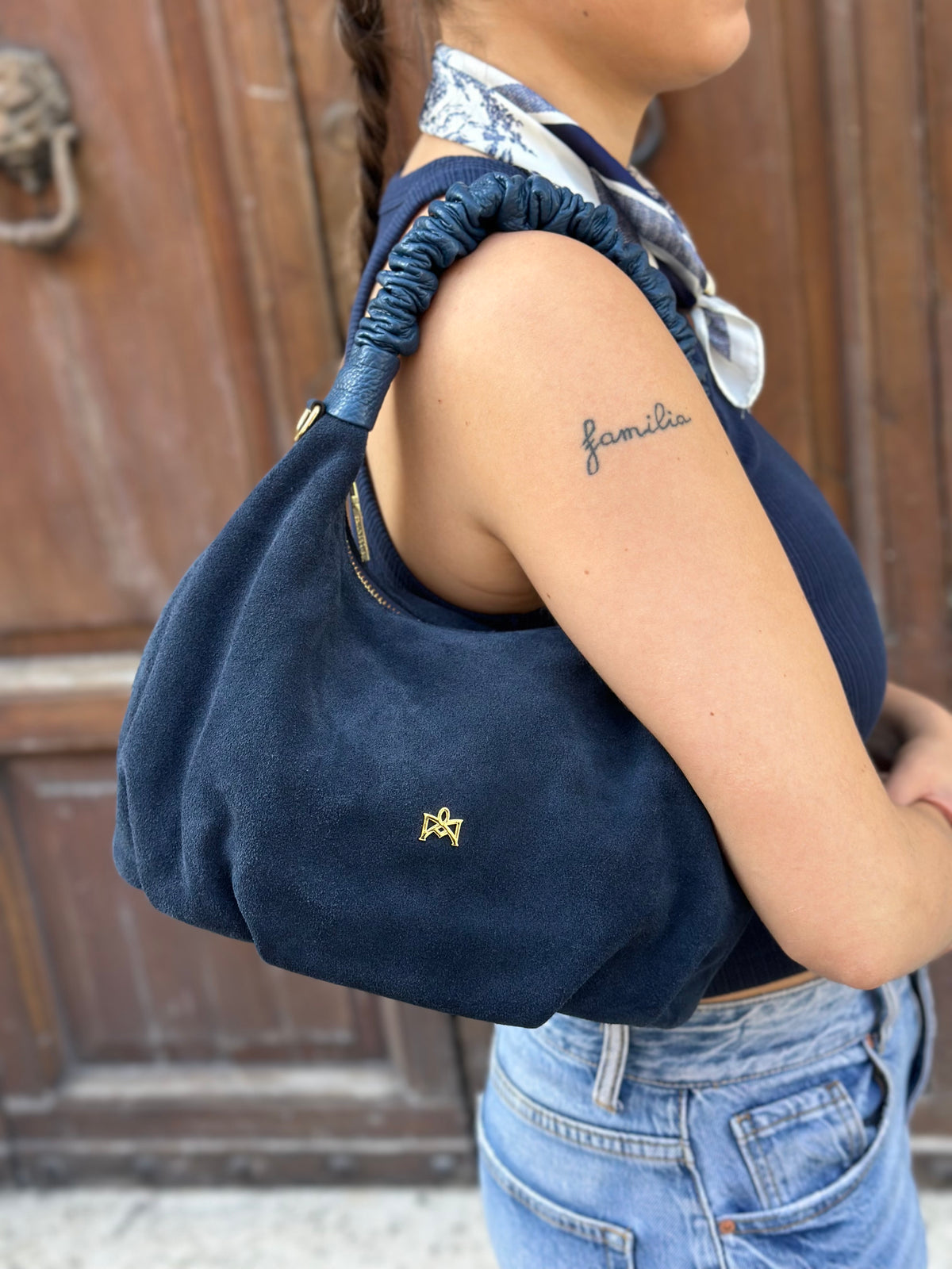 Cuoieria Fiorentina CHOP MEDIUM HOBO OCEANO