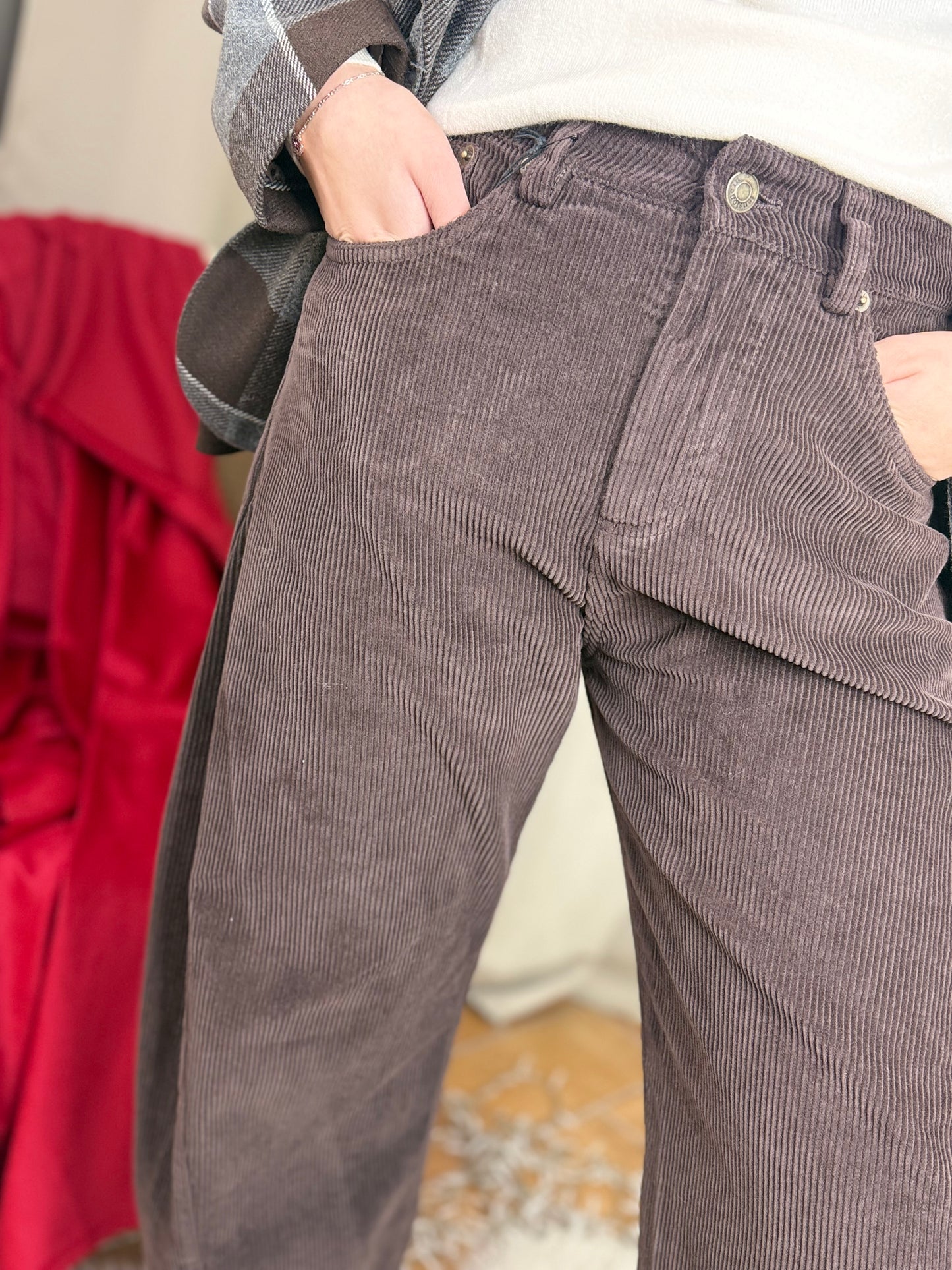 Tensione In pantalone balloon velluto MORO