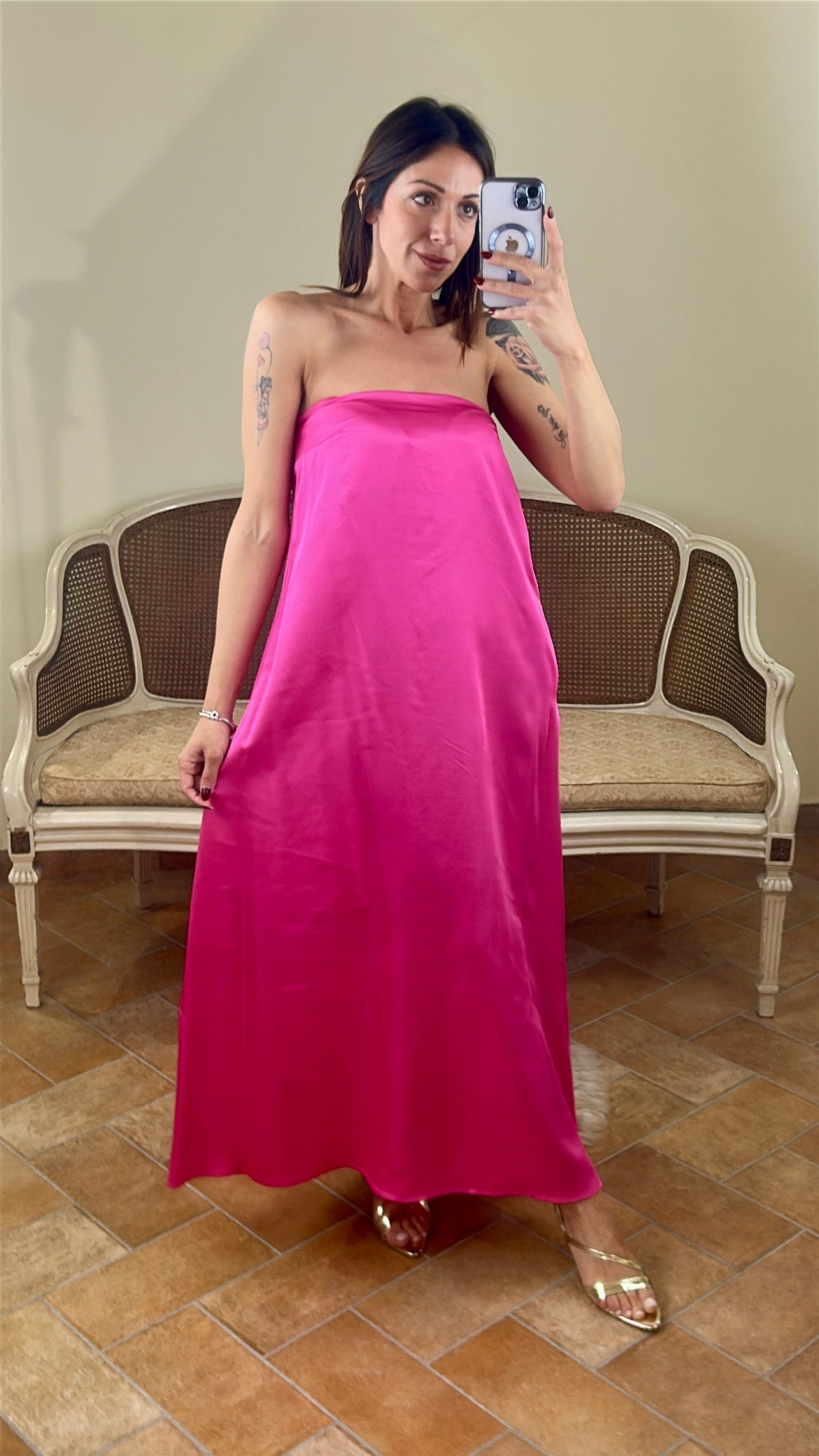 Anonyme Abito VISCOSE LONGDRESS fucsia