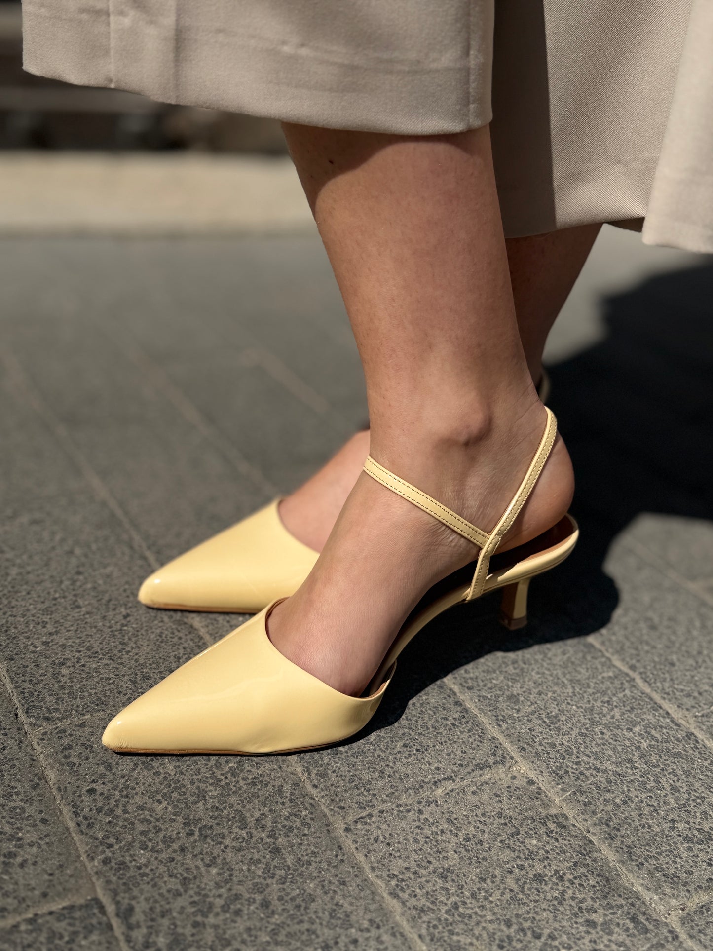 Ovyè Slingback Giallo pastello