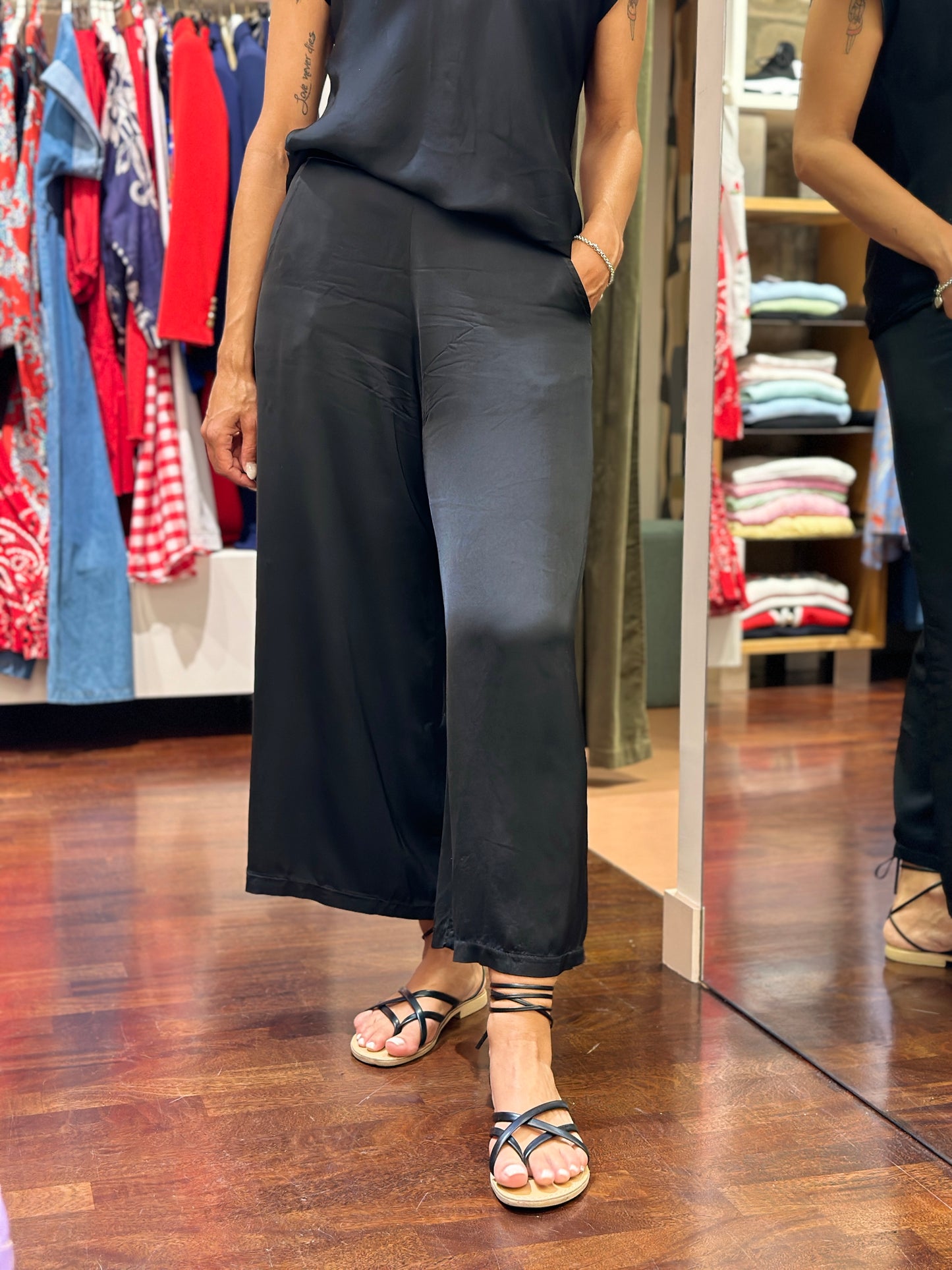 Uni mé pantalone palazzo cropped
