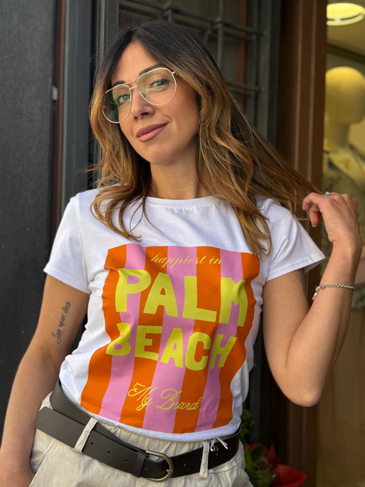 T-shirt stampa "PALM BEACH"
