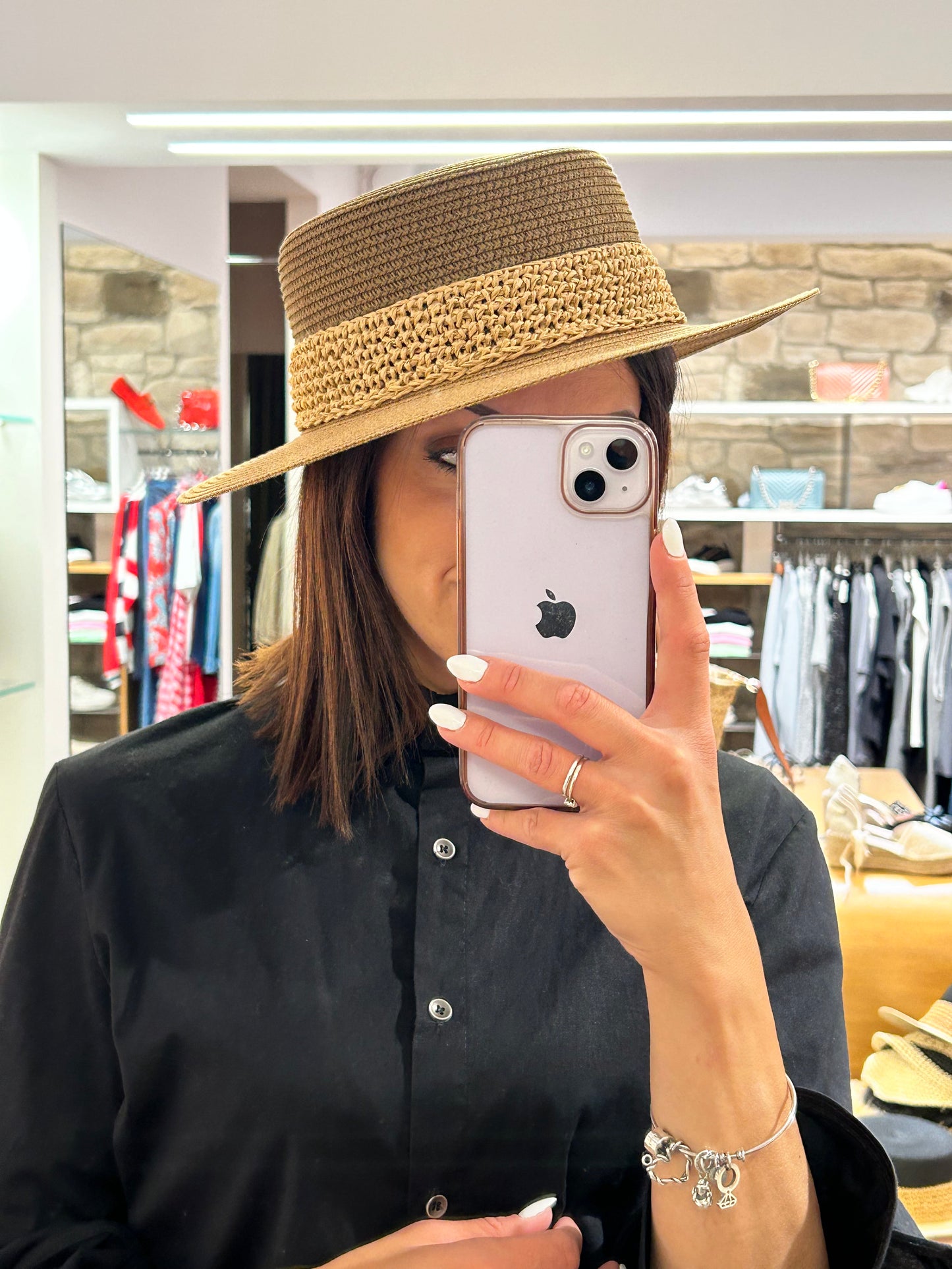 Cappello paglia bombetta rigida