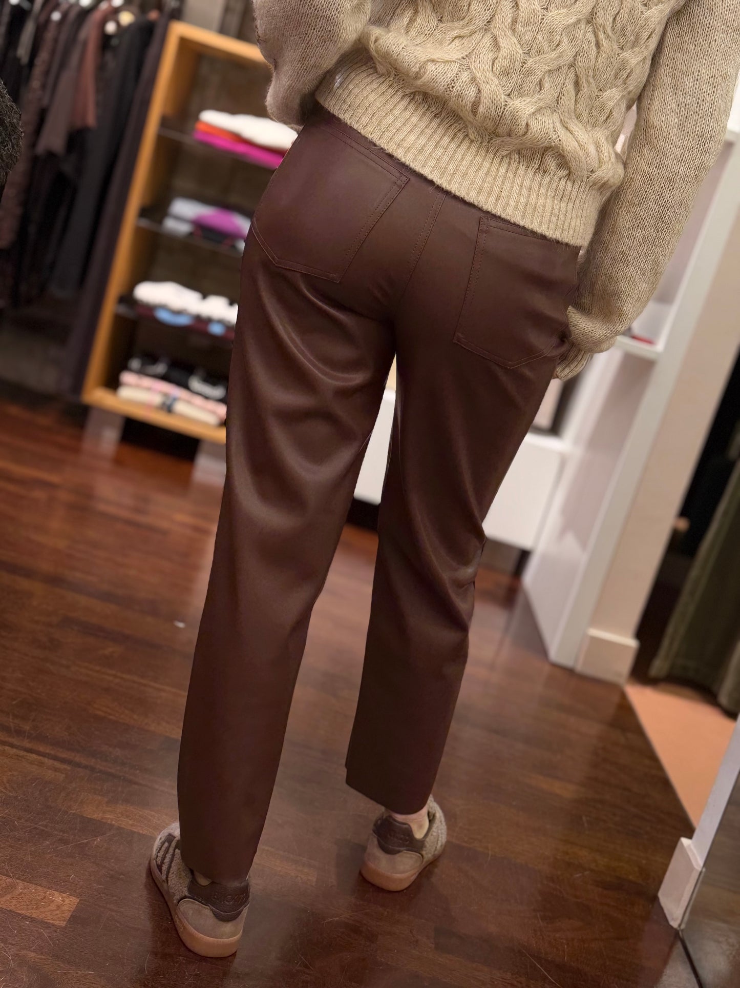 Tensione In Pantalone gamba dritta ecopelle CAFFè