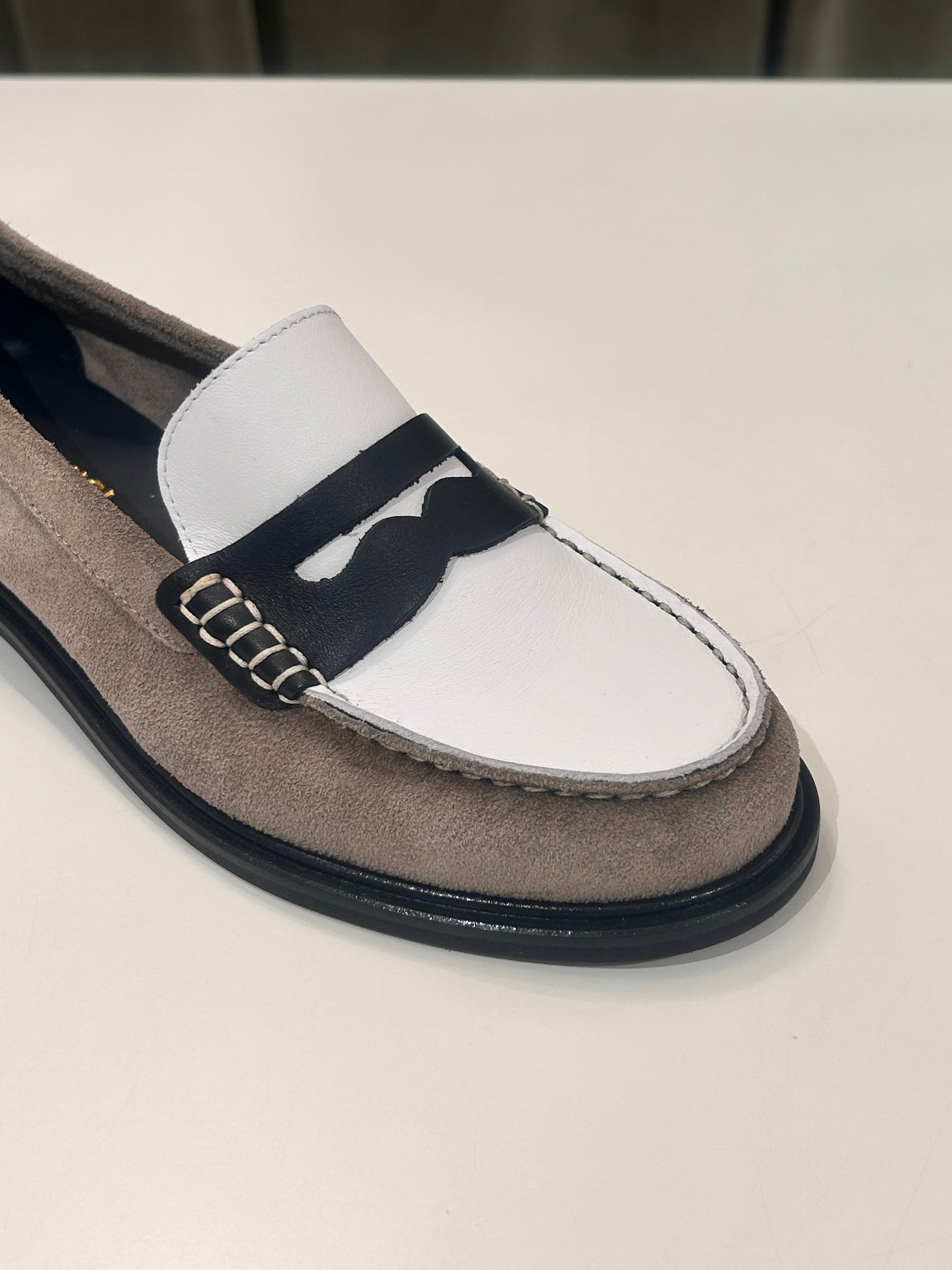 Elisa Lanci Mocassino in pelle e camoscio