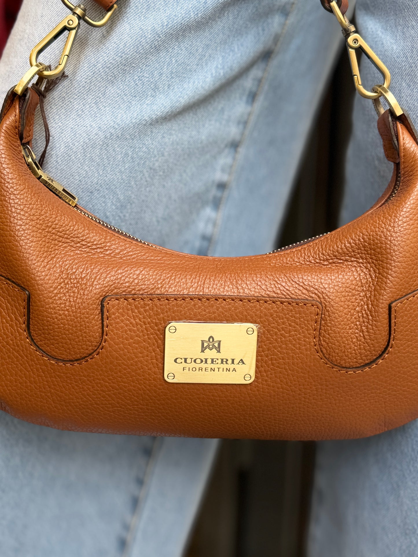 Cuoieria Fiorentina Bella Selleria small Croissant CARAMEL