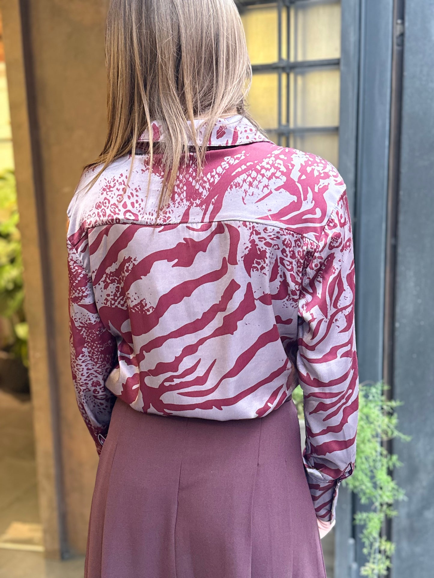 Anonyme Camicia MOLD G SHIRT bordeaux