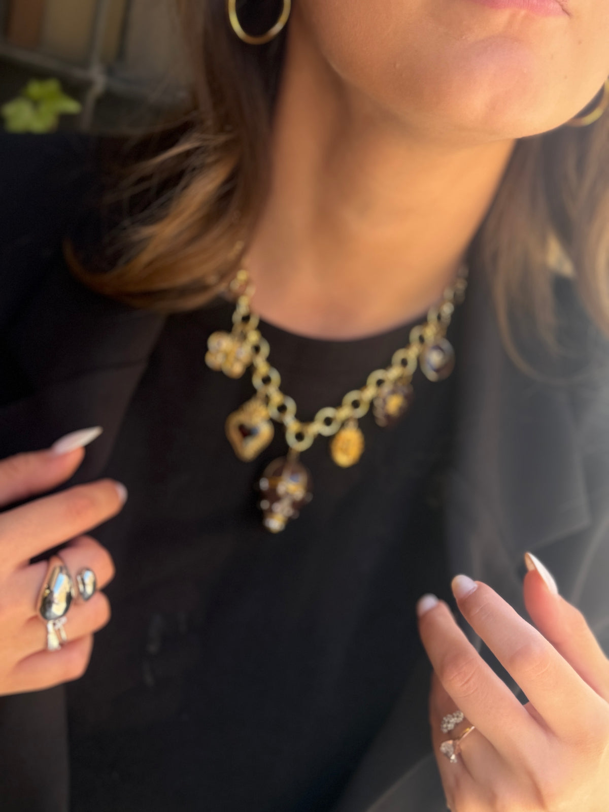 Collana mongolfiera con ciondoli ORO