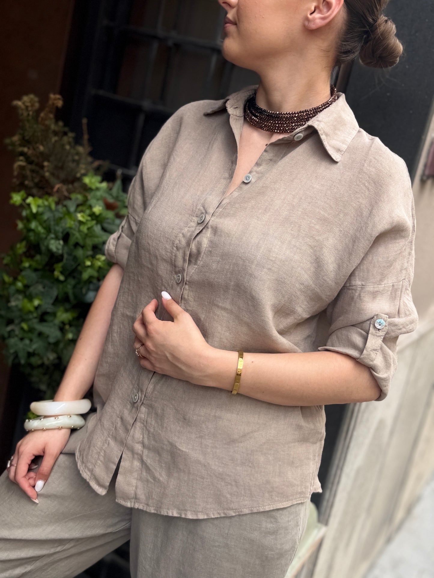 Camicia VIOLA in lino (disponibile in più colori)