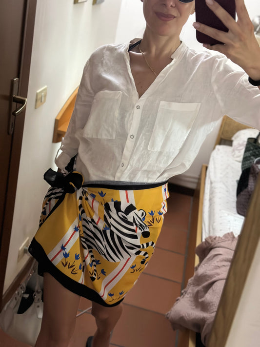 Gonna corta pareo ZEBRA SENAPE