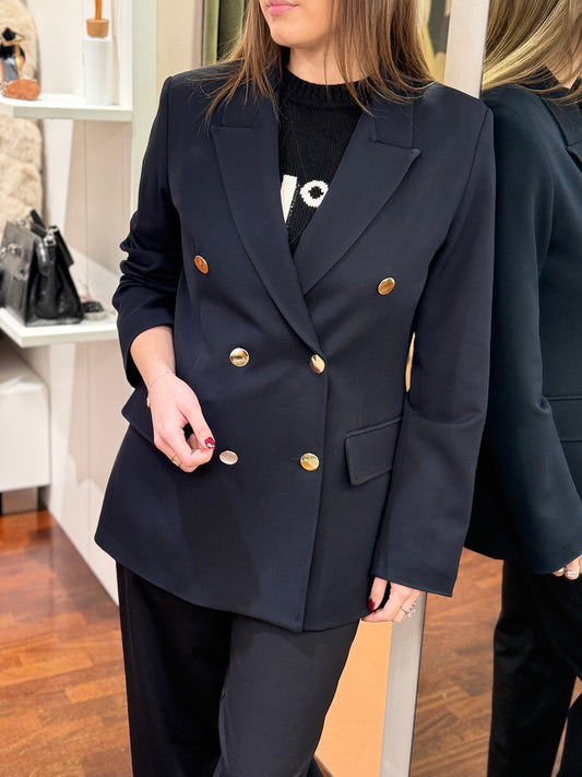 Tensione In Giacca NERO doppio petto con bottoni oro