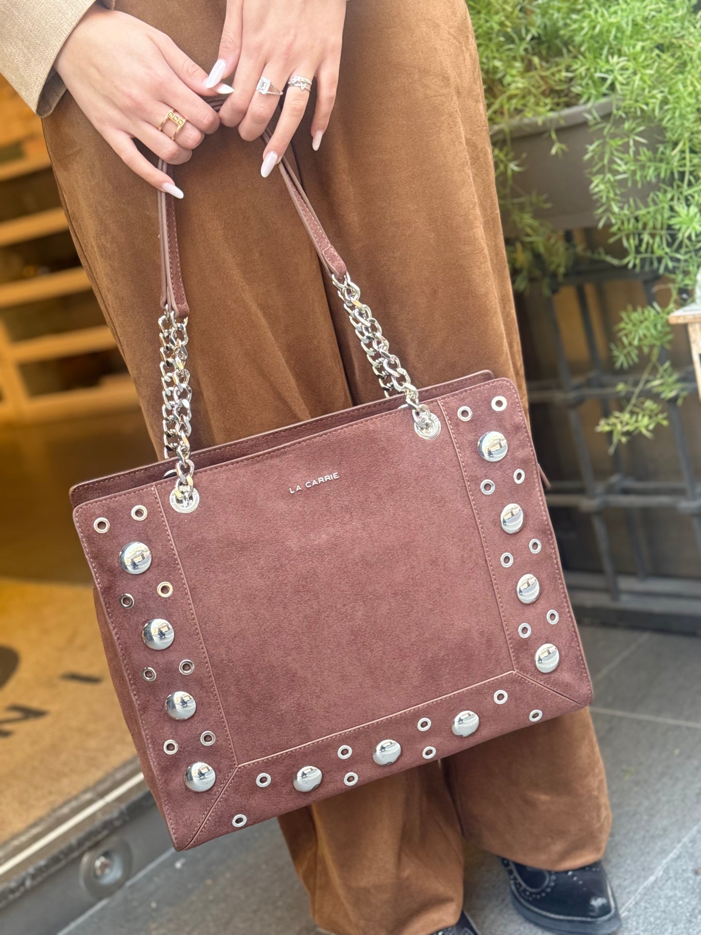 La Carrie SHOPPING ETHNIC SUEDE BROWN