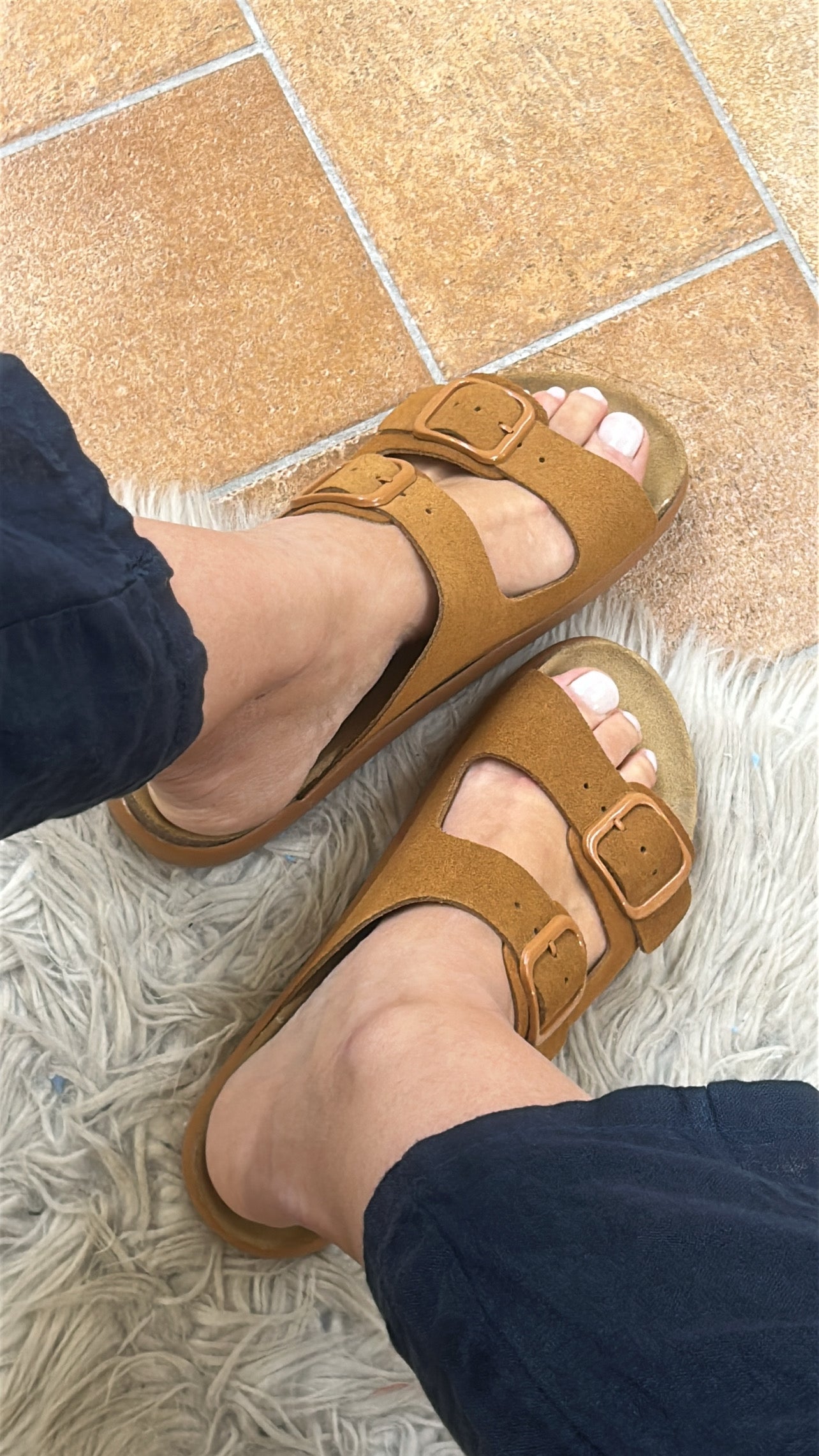 Scholl NOELLE CHUNCKY COGNAC SUEDE