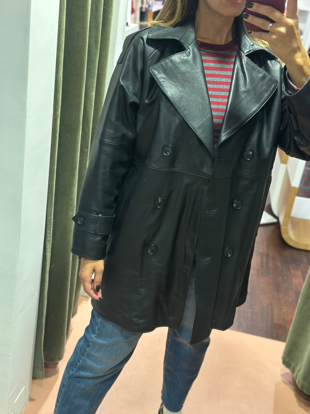 Trench in vera pelle NERO