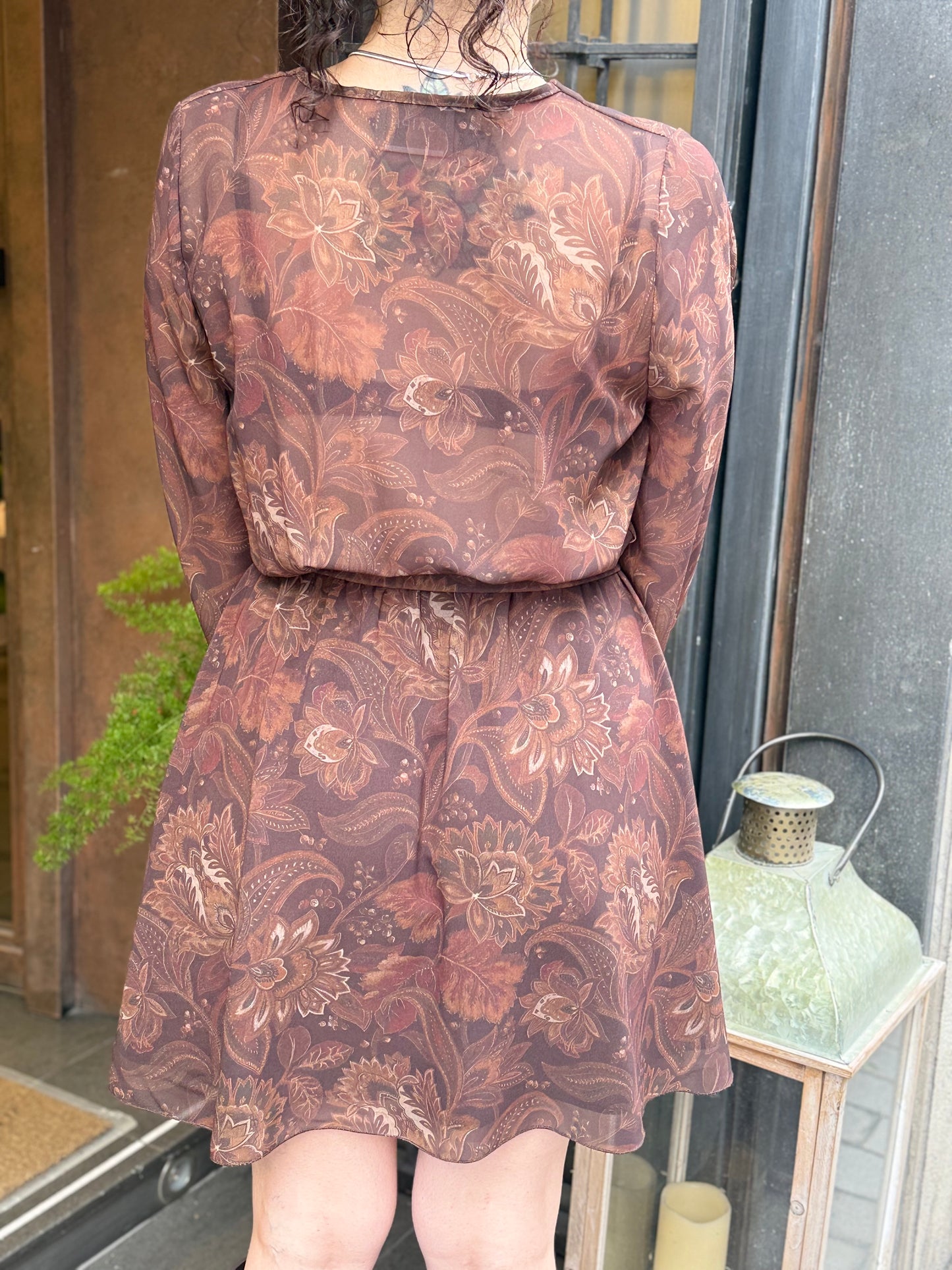 Abito fantasia floreale NERO/MORO