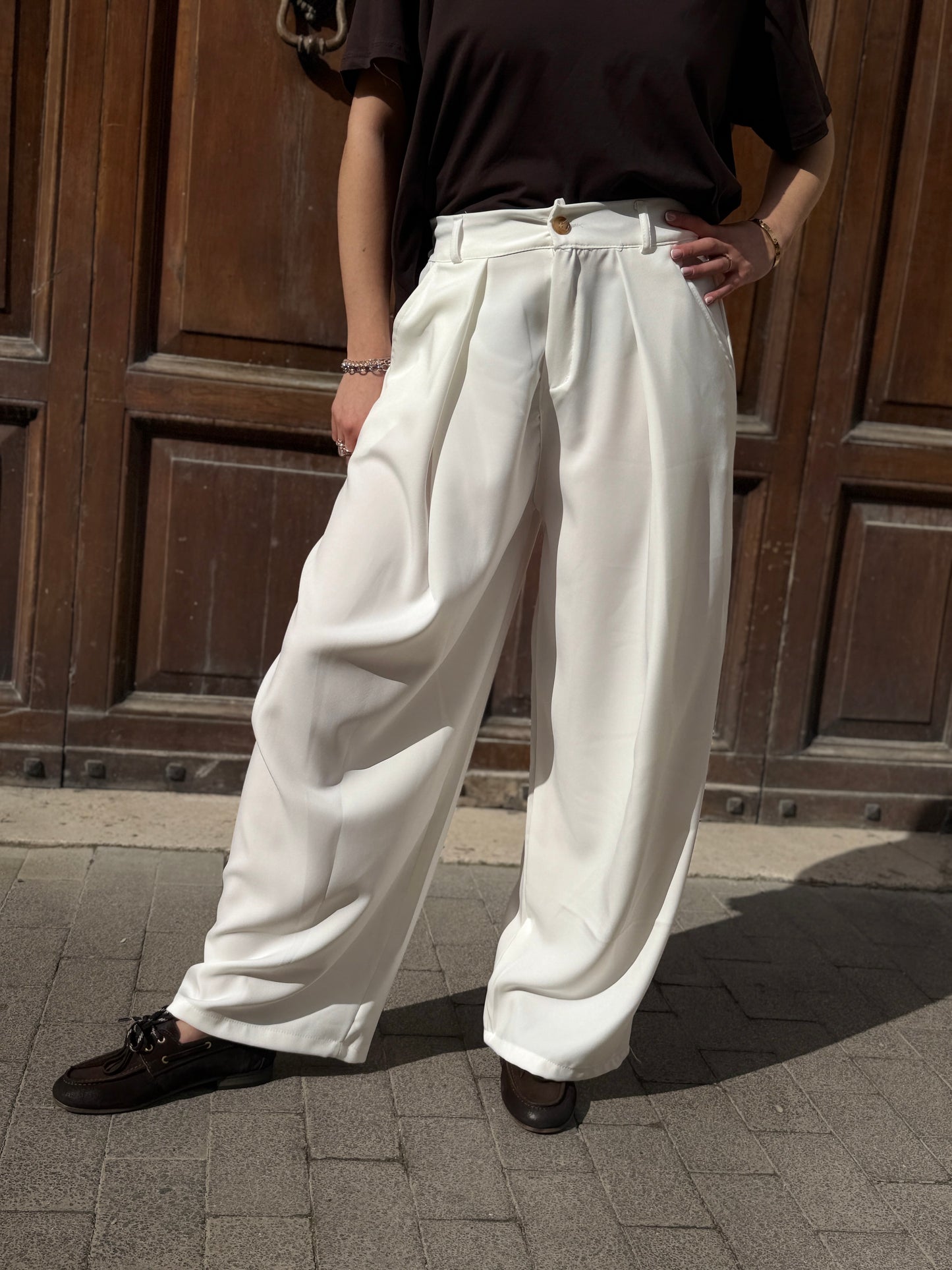Pantalone Balloon Bianco
