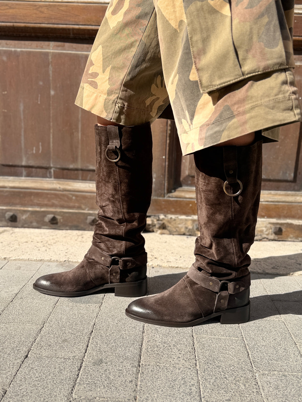 Mimmu BOOTS con fibbie CASTAGNA