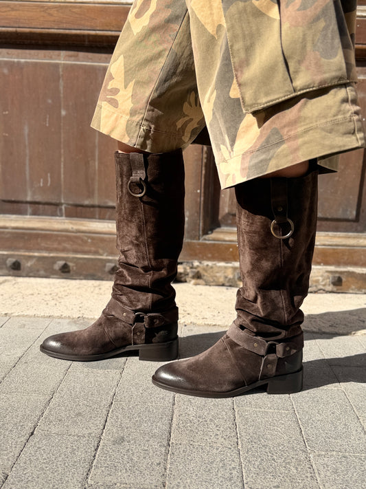 Mimmu BOOTS con fibbie CASTAGNA
