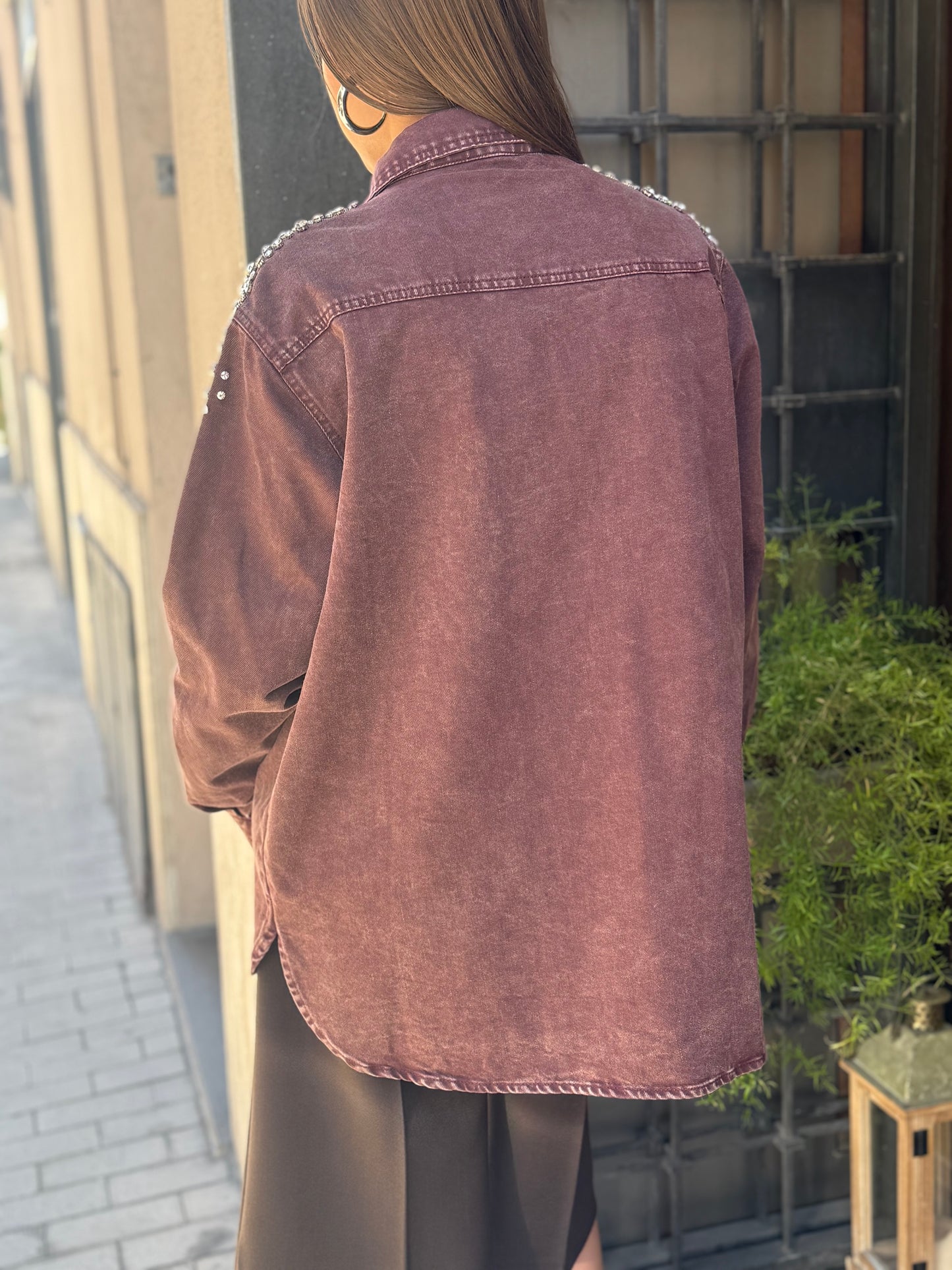 Camicia denim MATTONE con CABOCHON