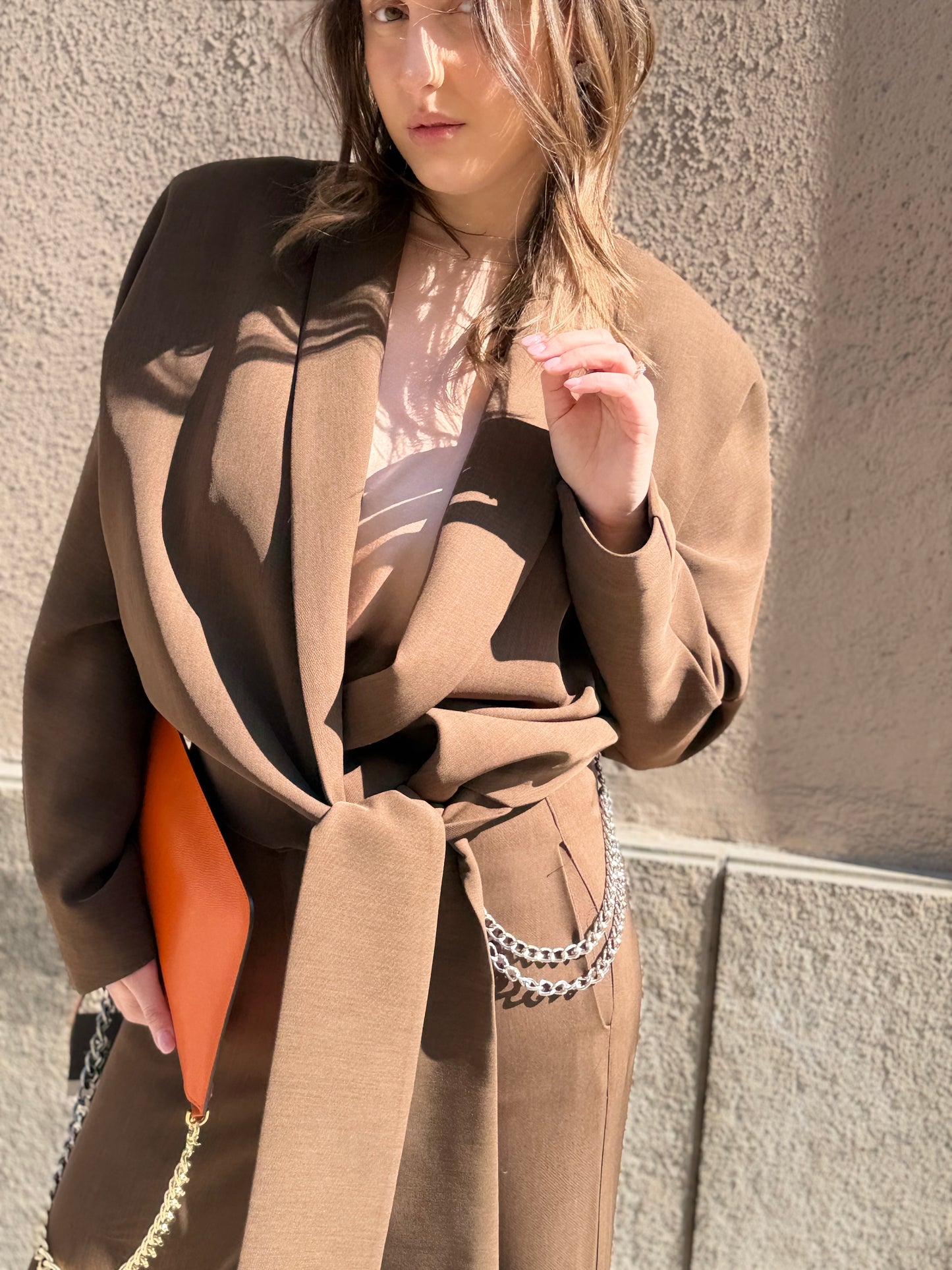 Haveone Giacca incrociata BROWN