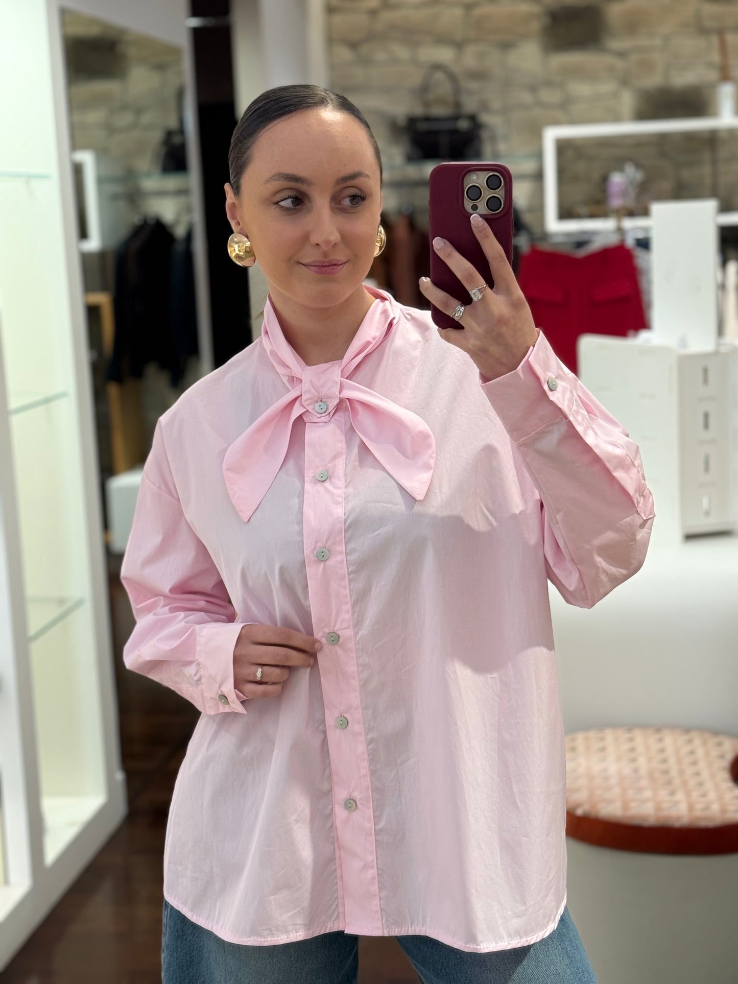 Camicia con fiocco ROSA