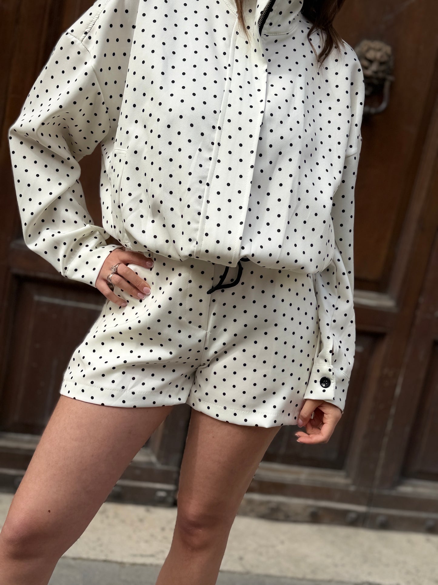 Completo a Pois Bianco/nero
