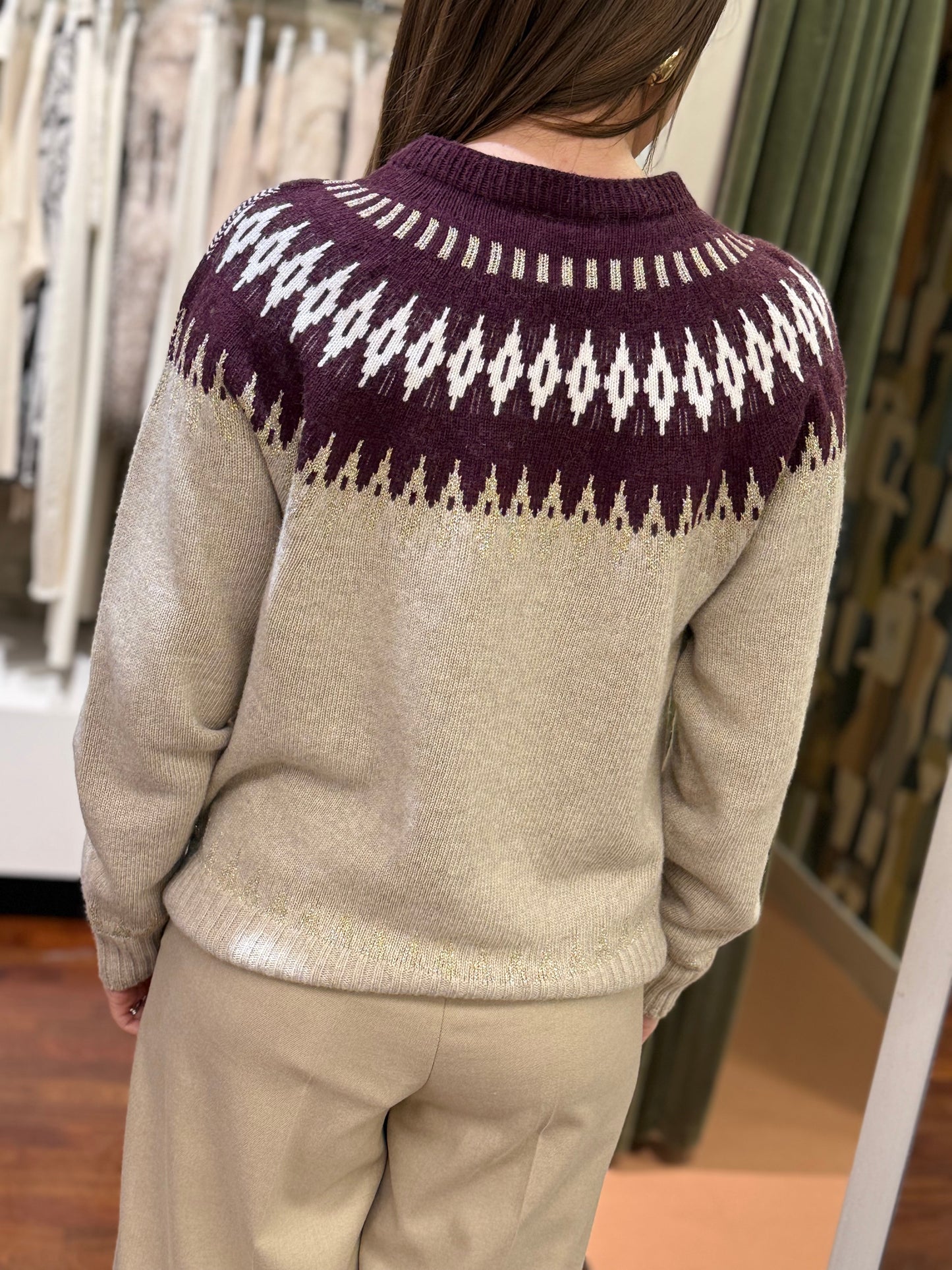 Tensione In maglia in jacquard CASHA/BURDEAUX/PANNA