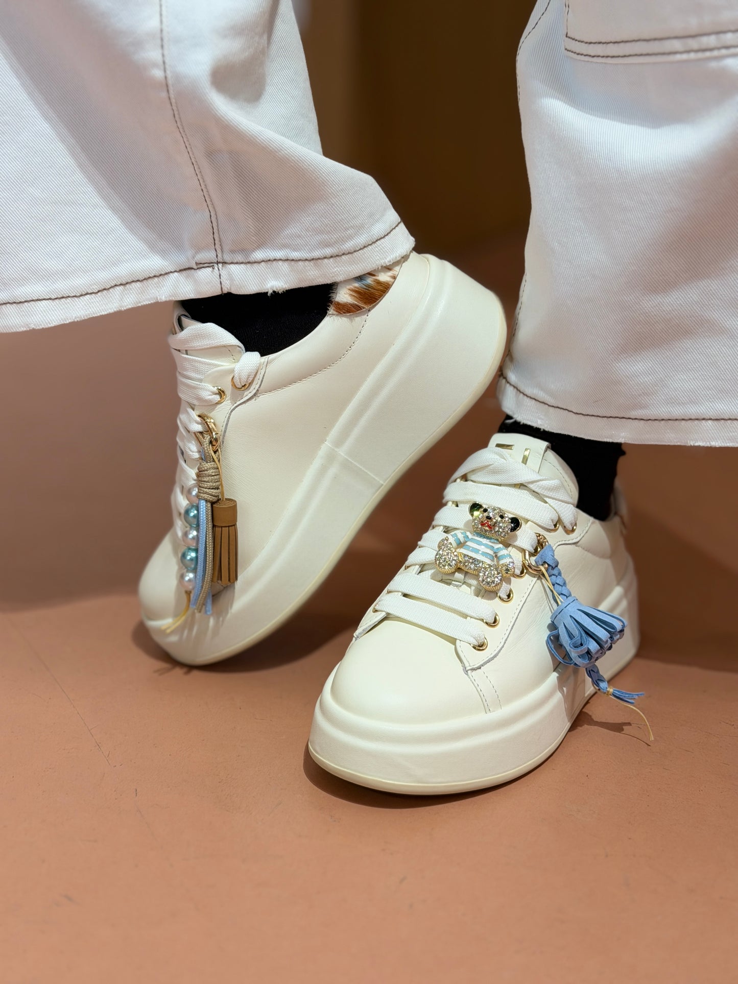 GIO+ sneakers Oliva in cavallino LATTE