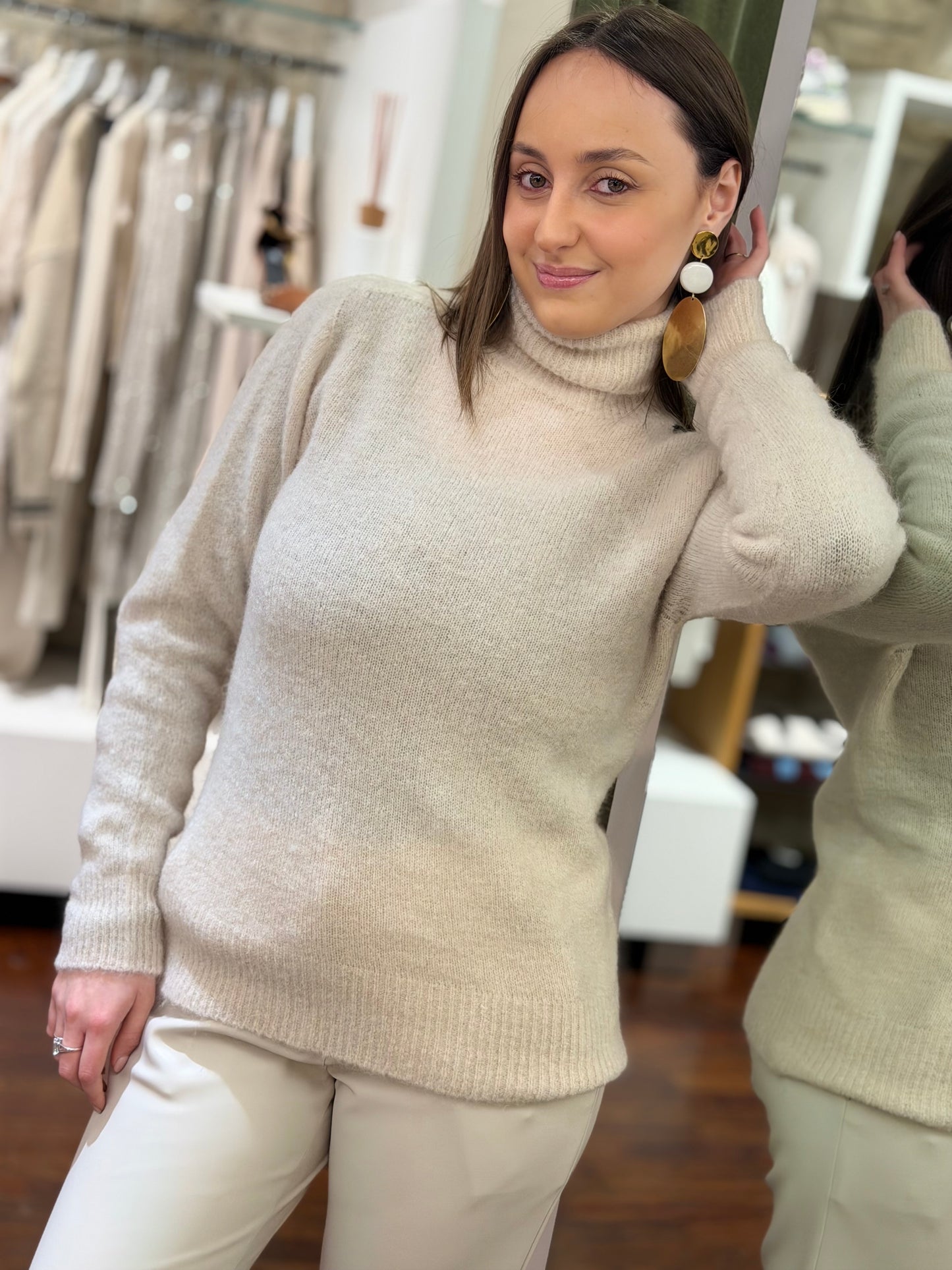 Tensione in Maglia collo alto in Mohair BURRO