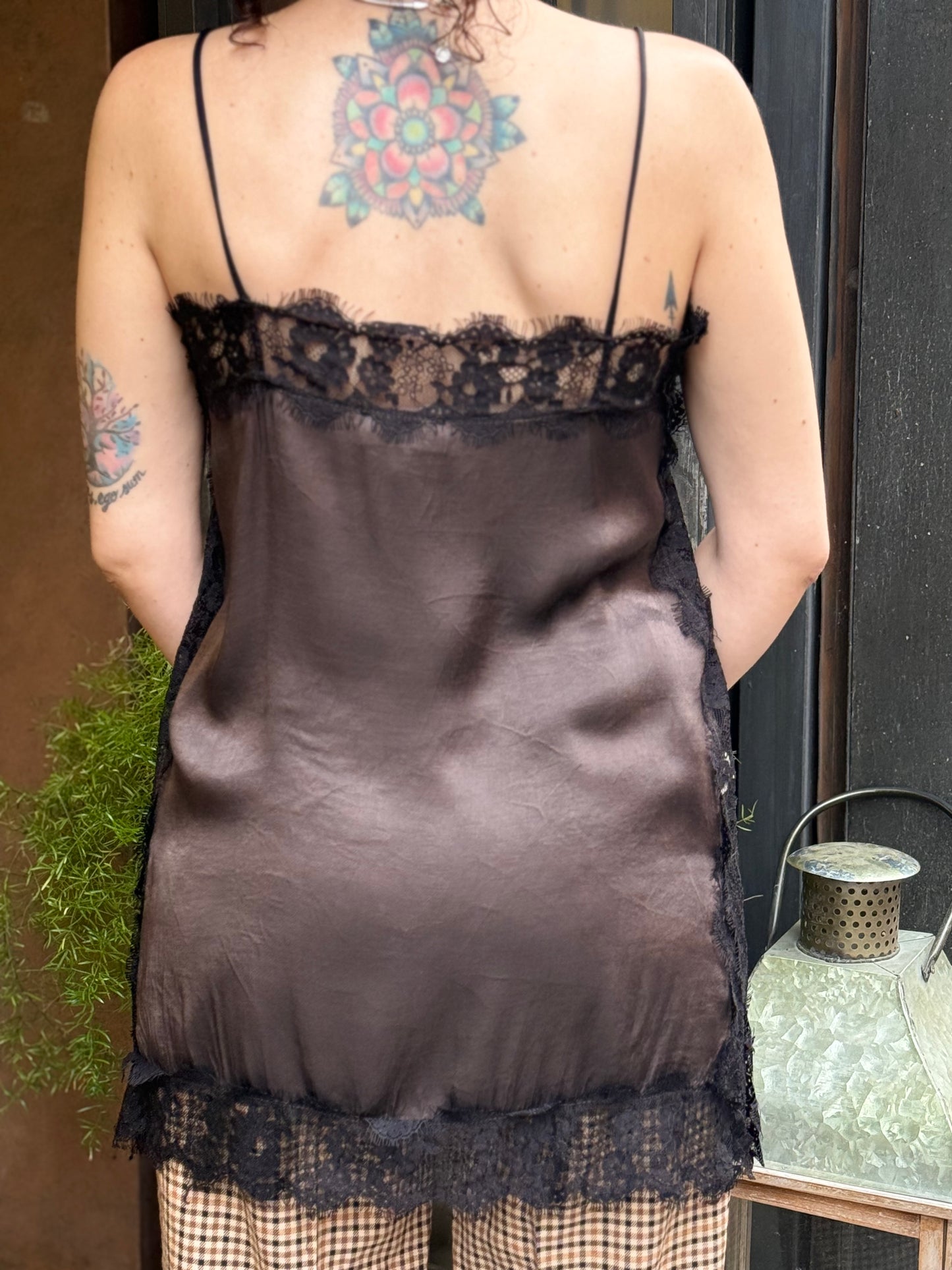 Top in lingerie e pizzo MORO