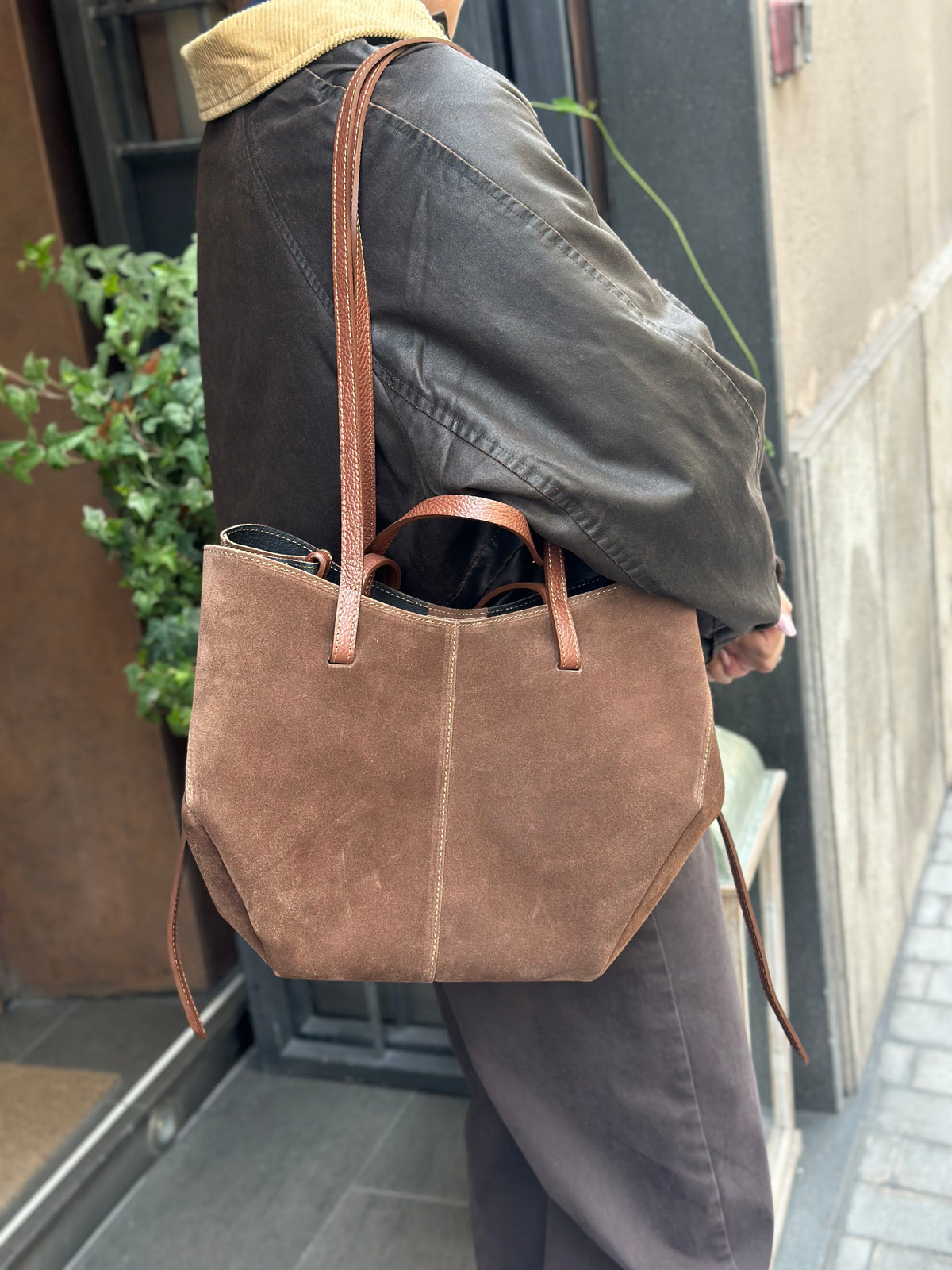 Borsa in camoscio cioccolato