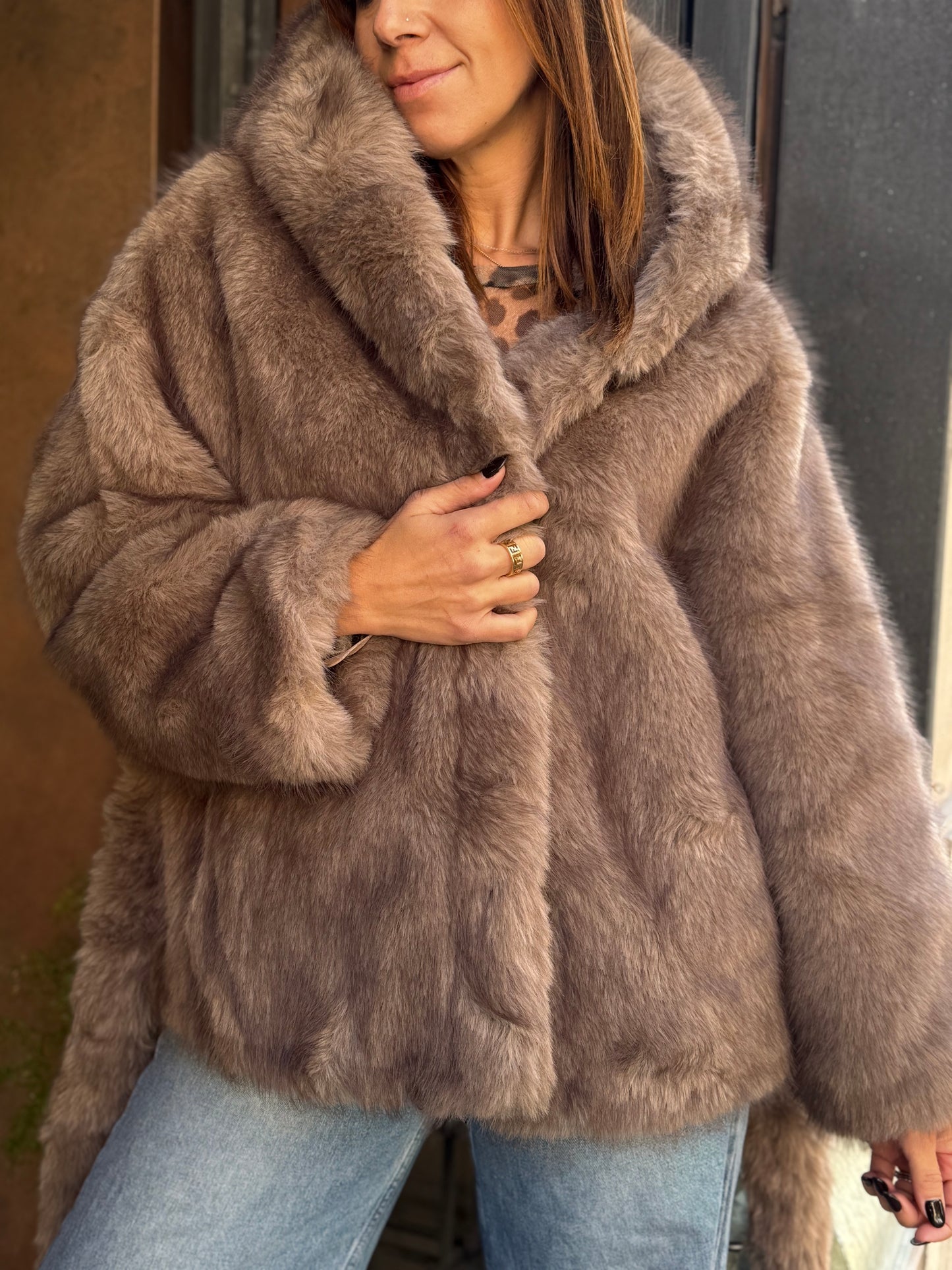 Ecopelliccia ELODIE Taupe