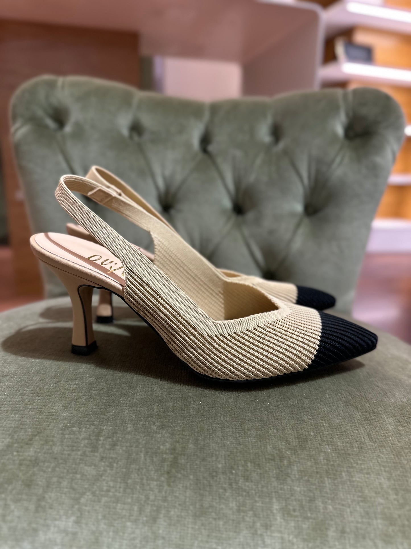 Ovyé Slingback Bicolor NUDE/NERO