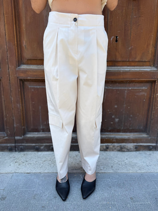 Tensione in Pantalone Cargo vaniglia