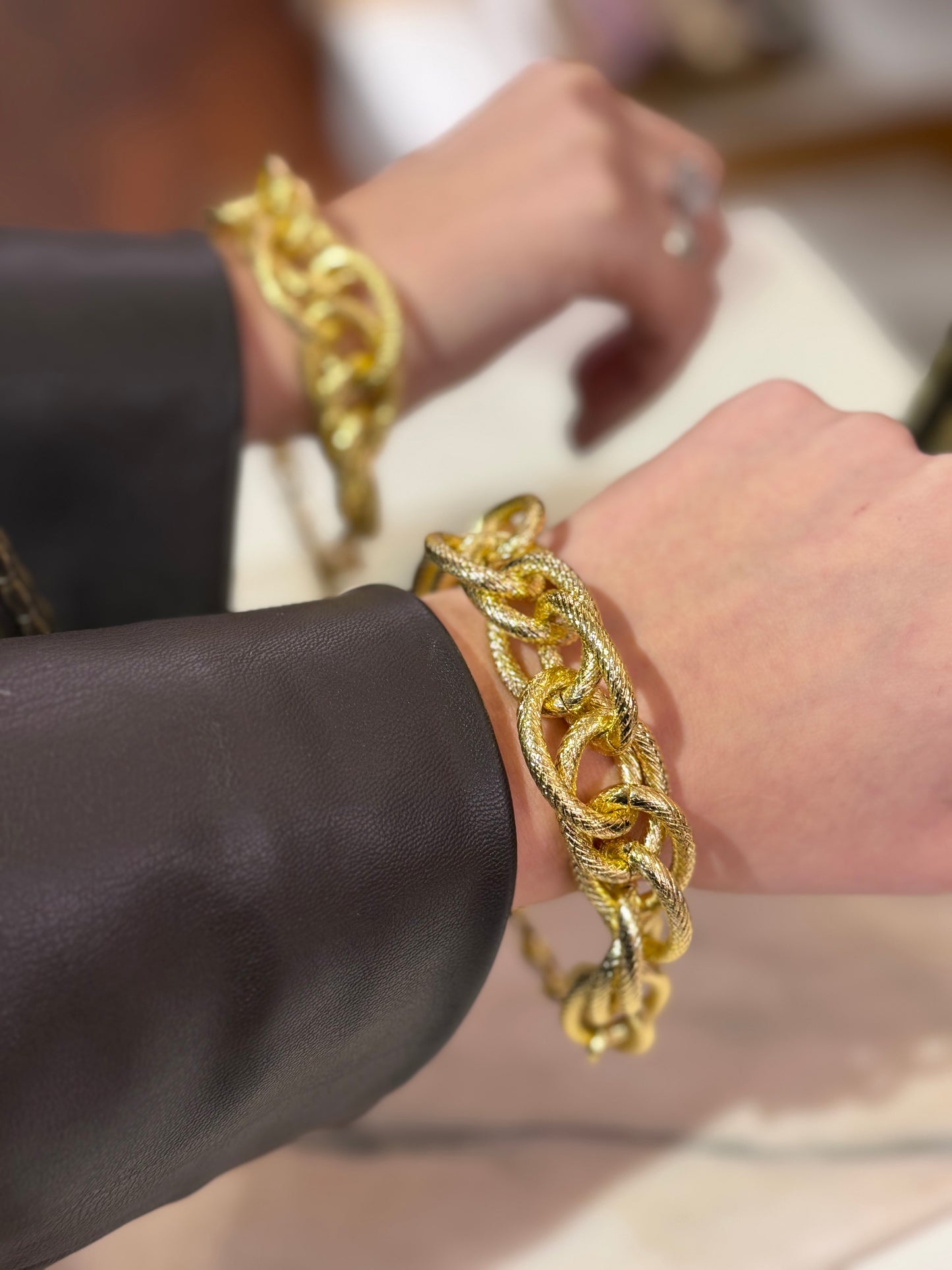 Bracciale ORO catena zigrinata