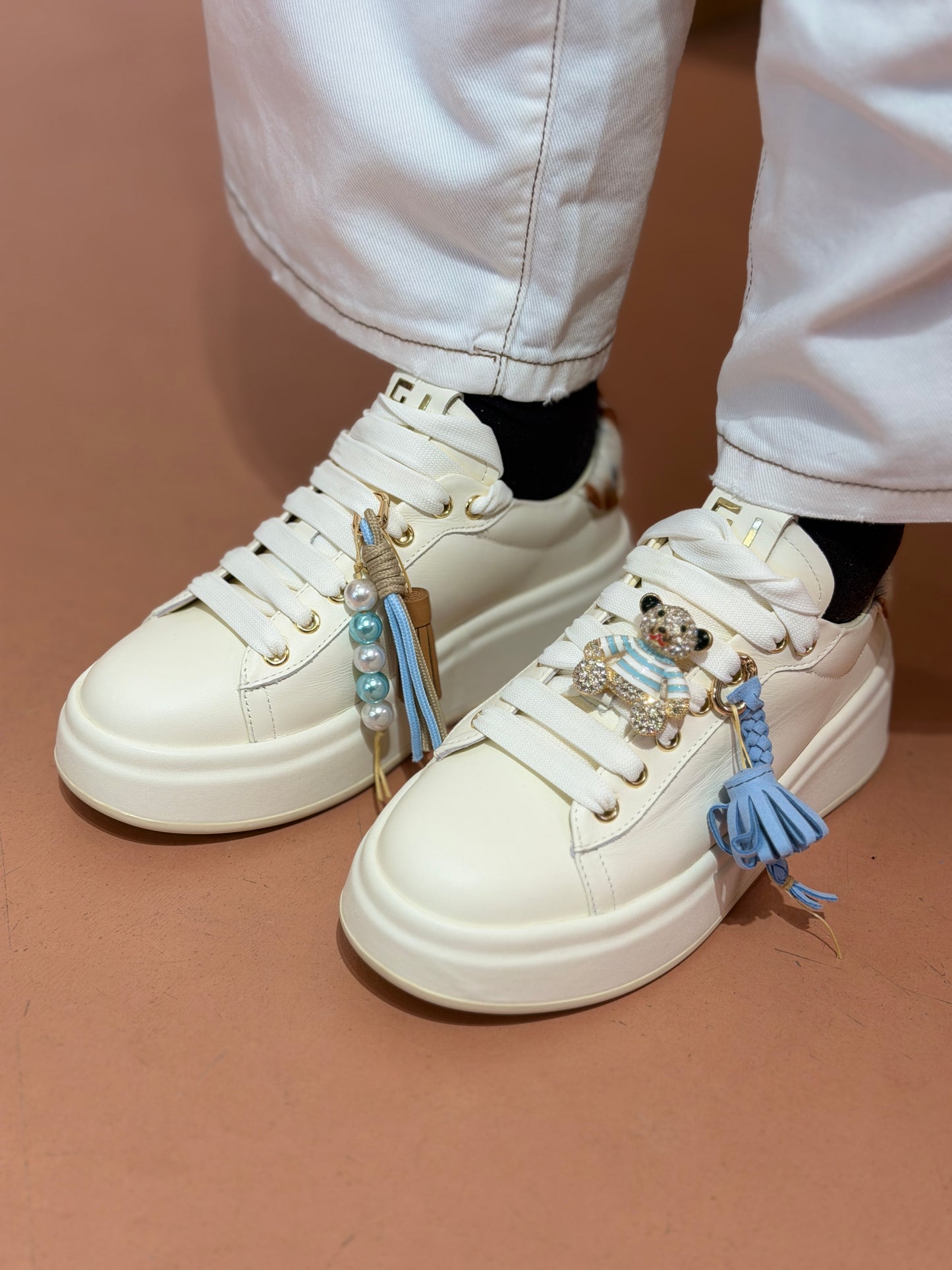 GIO+ sneakers Oliva in cavallino LATTE