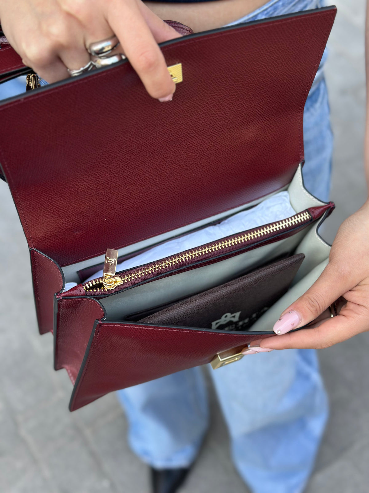 Cuoieria Fiorentina BEAUTY SMALL FLAP BAG BORDEAUX