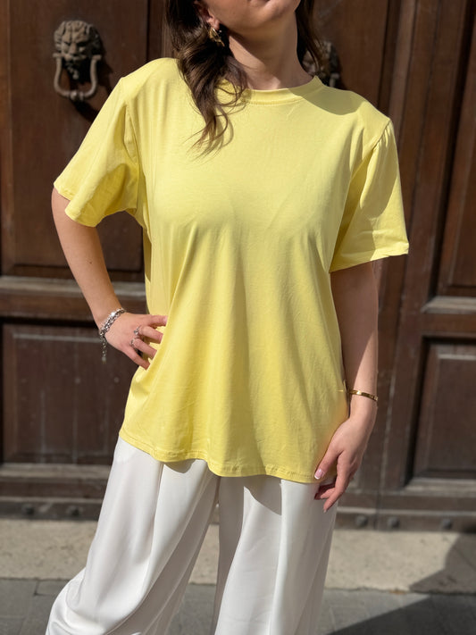 T-shirt spalla imbottita GIALLA