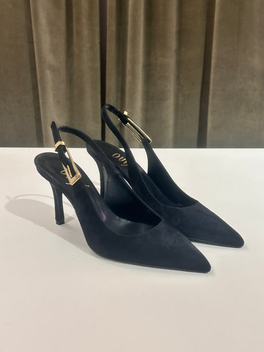 Ovyè Slingback scamosciata NERO