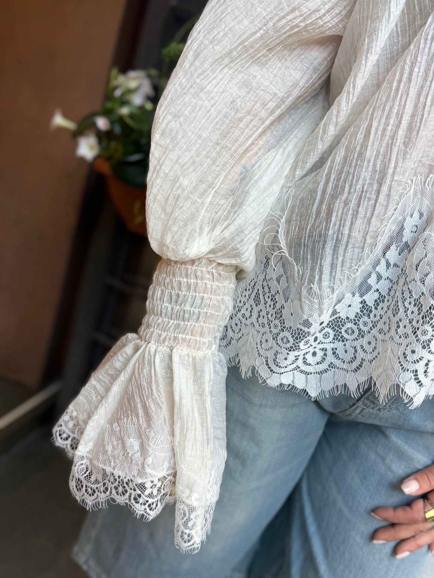 Tensione in Blusa pizzo Panna