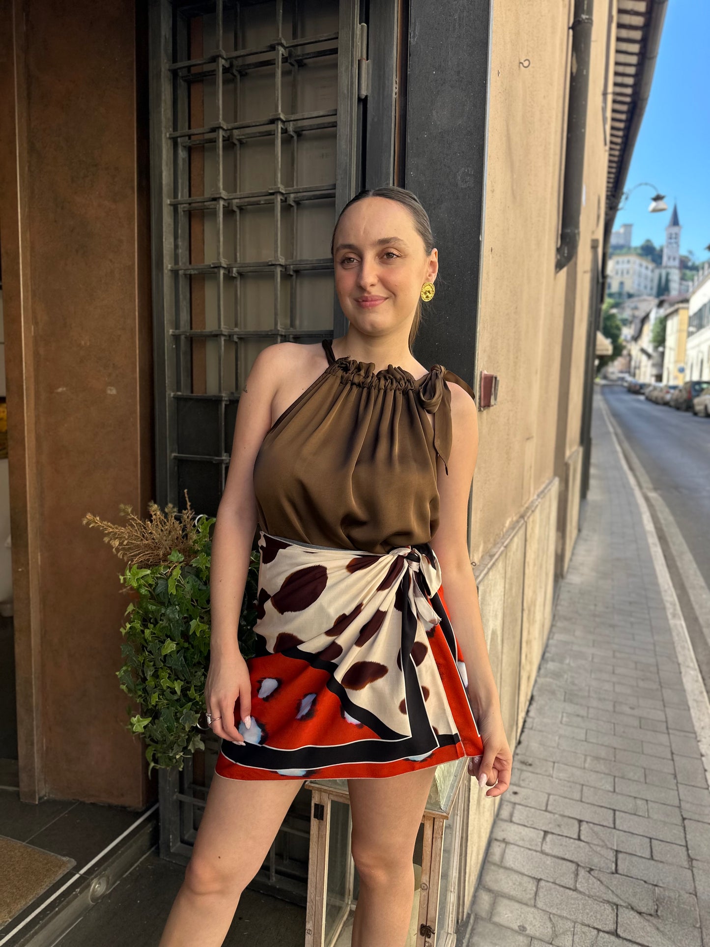 Tensione in Gonna corta foulard Rossa