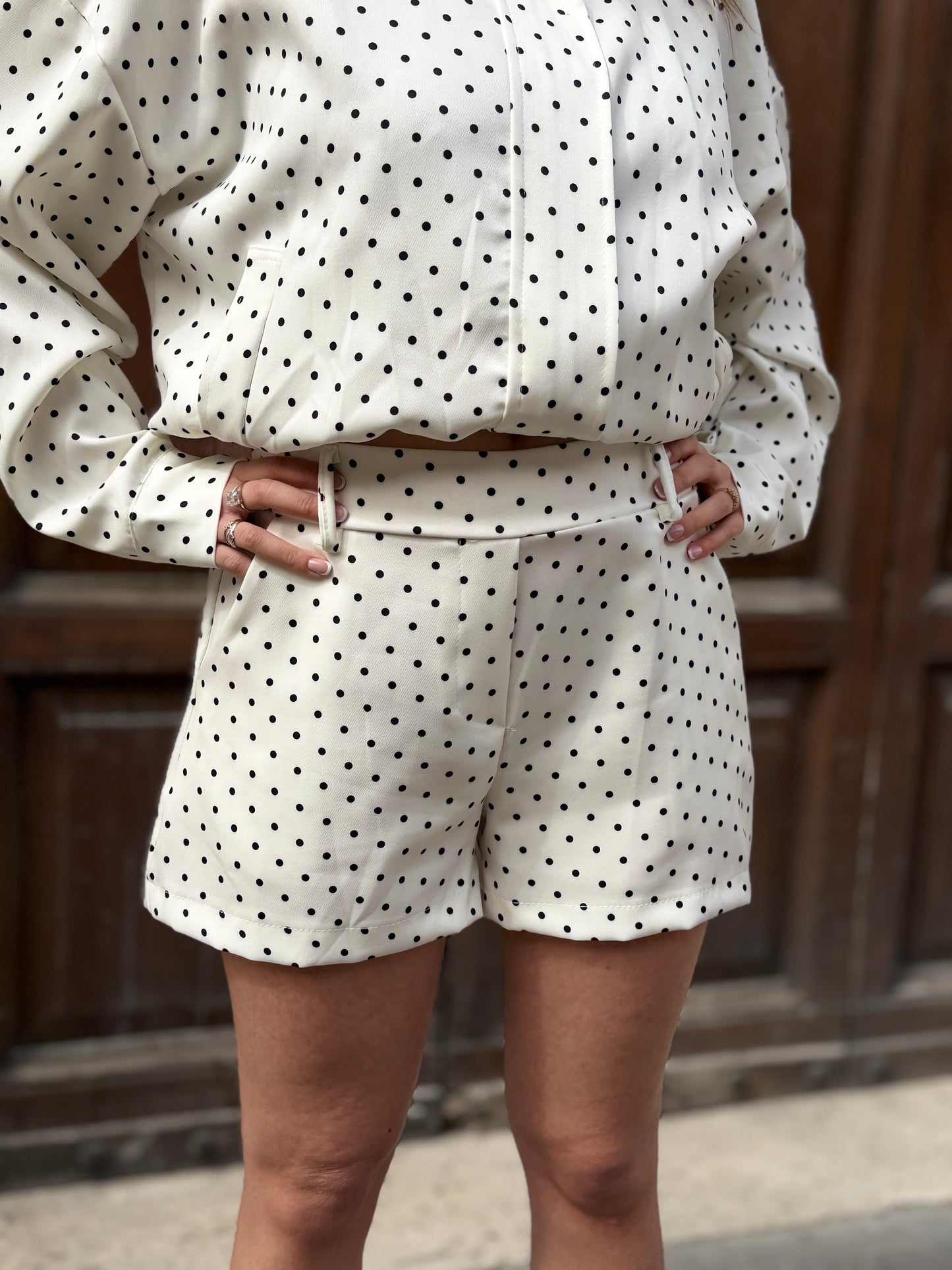 Completo a Pois Bianco/nero